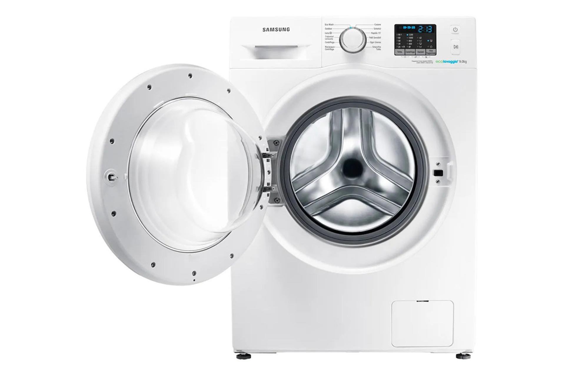 ماشین لباسشویی سامسونگ Samsung WF90F5E نمای جلو درب باز