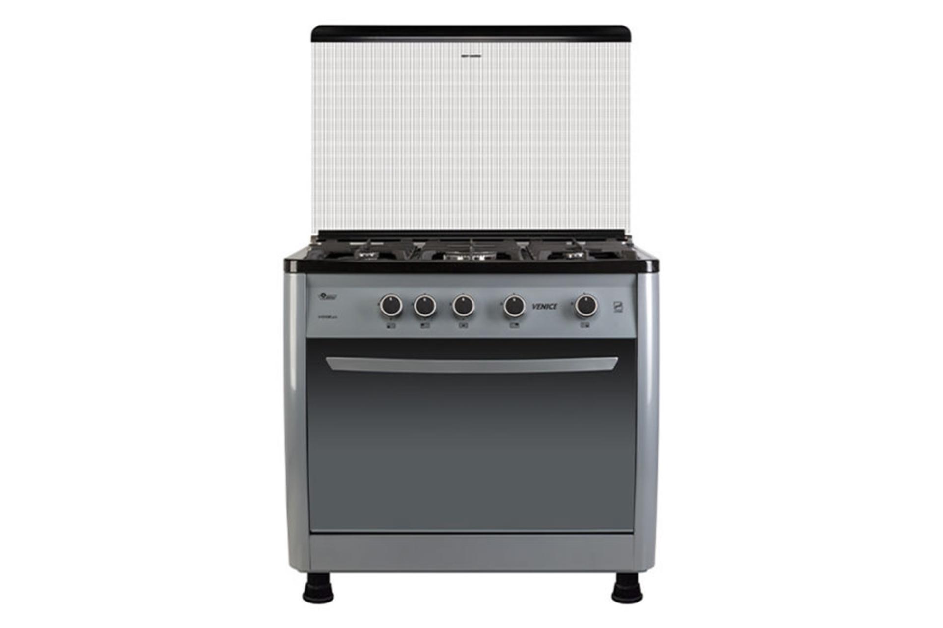 نمای جلوی اجاق گاز ایران شرق ونیز V2 رنگ نقره‌ای