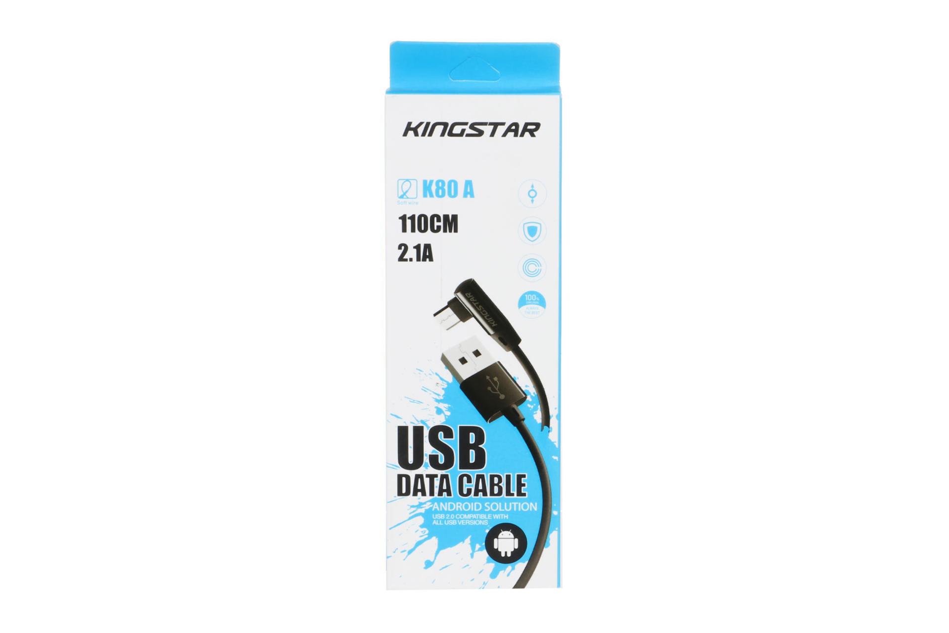 جعبه کابل شارژ USB کینگ استار Type-A به Micro-USB مدل K80A با طول 1.1 متر