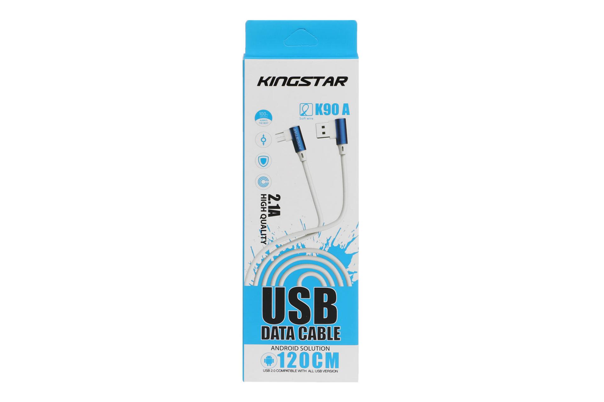 مرجع متخصصين ايران جعبه كابل شارژ USB كينگ استار Type-A به Micro-USB مدل K90A با طول 1.1 متر