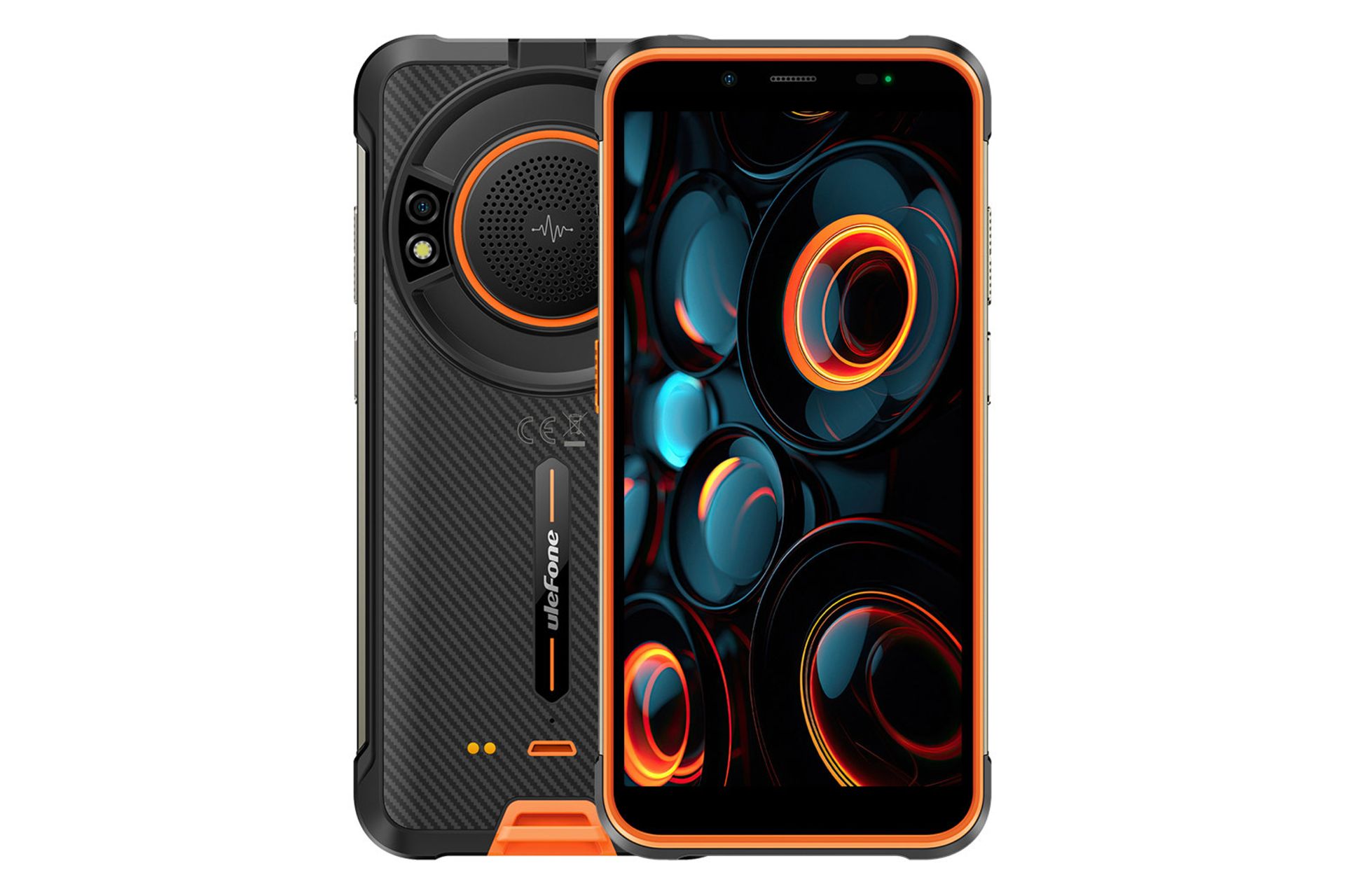 پنل جلو و پشت گوشی موبایل پاور آرمور 16S یولفون مشکی و نارنجی / Ulefone Power Armor 16S