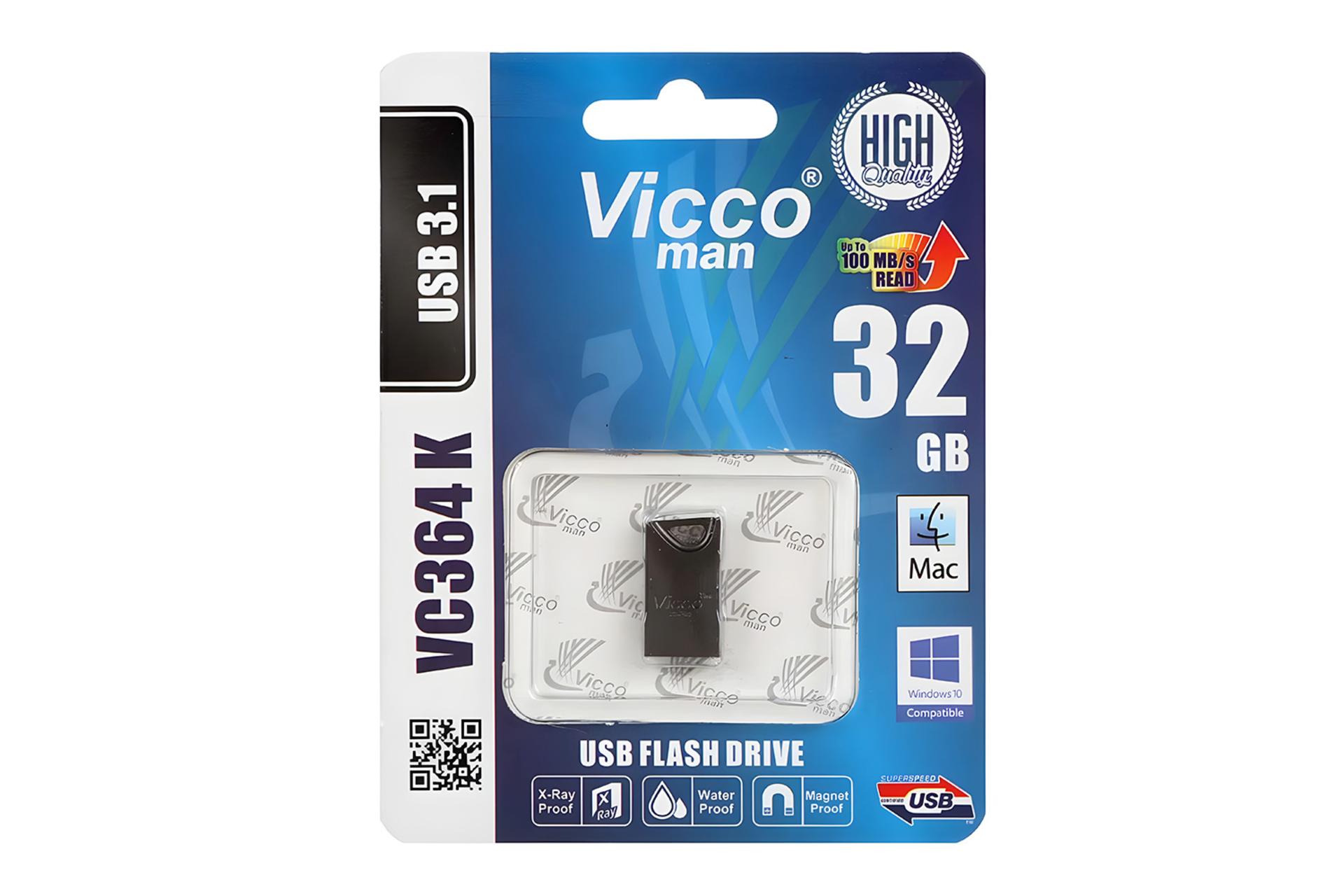 جعبه فلش مموری ویکومن Viccoman VC364 K 32GB USB 3.1