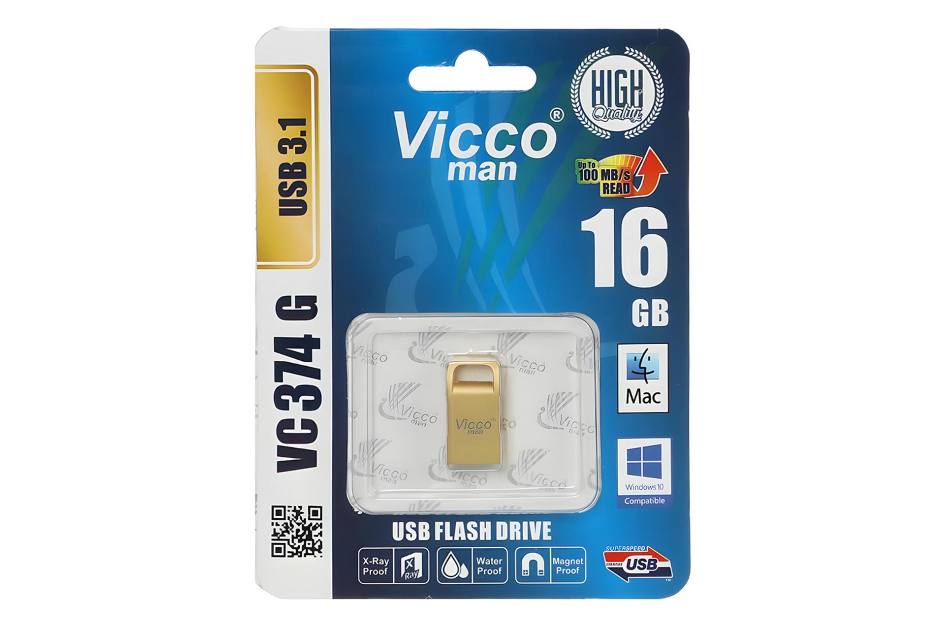 جعبه فلش مموری ویکومن Viccoman VC374 G 16GB USB 3.1