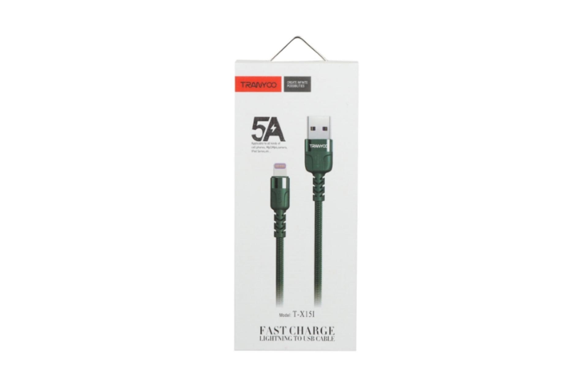 جعبه کابل شارژ USB ترانیو Type-A به Lightning مدل T-X15I با طول 1 متر
