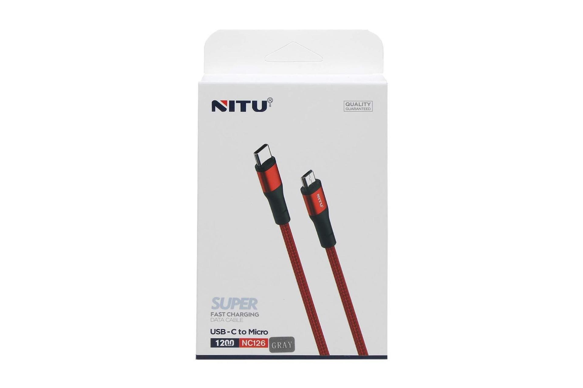 جعبه شارژ USB نیتو Type-C به Micro-USB مدل NC126 با طول 1.2 متر