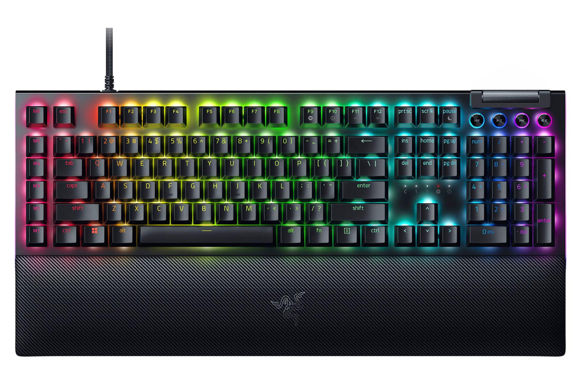 مرجع متخصصين ايران نماي بالا و دكمه هاي كيبورد ريزر BlackWidow V4