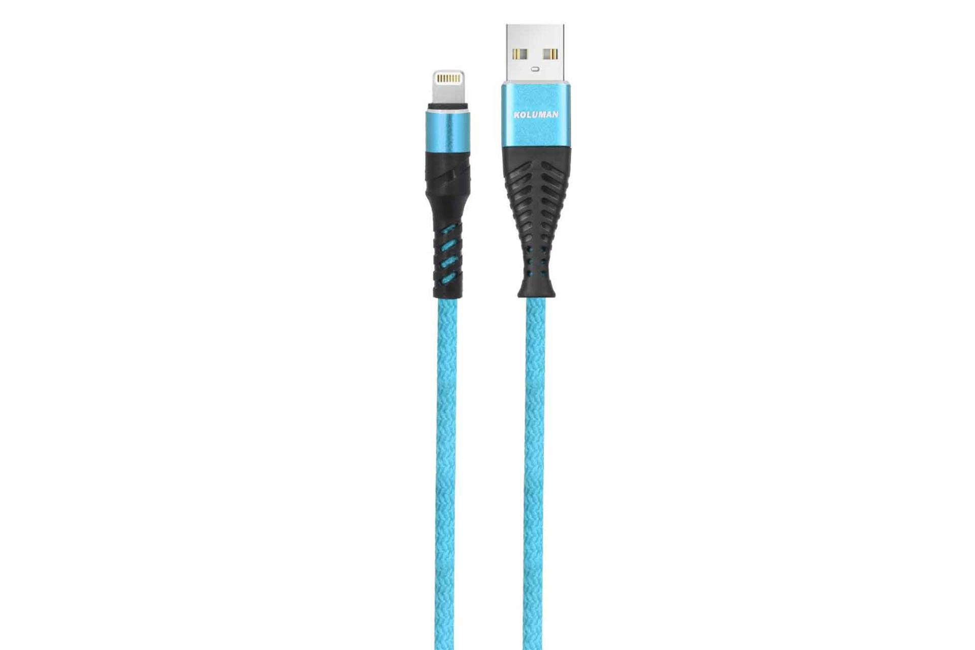 کابل شارژ USB کلومن Type-A به Lightning مدل KD-41 با طول 1 متر آبی