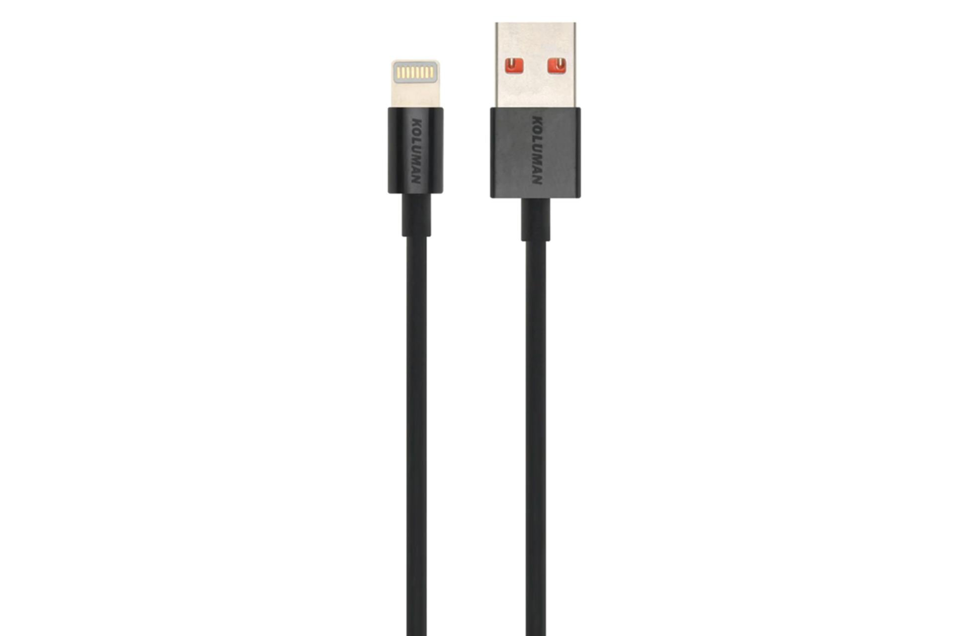 کابل شارژ USB کلومن Type-A به Lightning مدل KD-14 با طول 1 متر مشکی