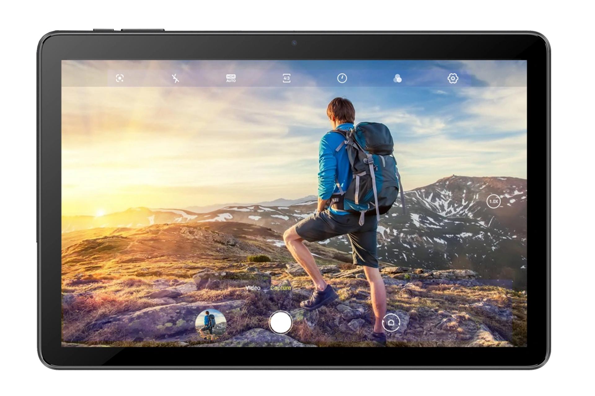 نمای رو به روی تبلت اسکال پد 50 WIFI بلک ویو / Blackview Oscal Pad 50 WIFI با نمایش حاشیه های نمایشگر و دوربین سلفی