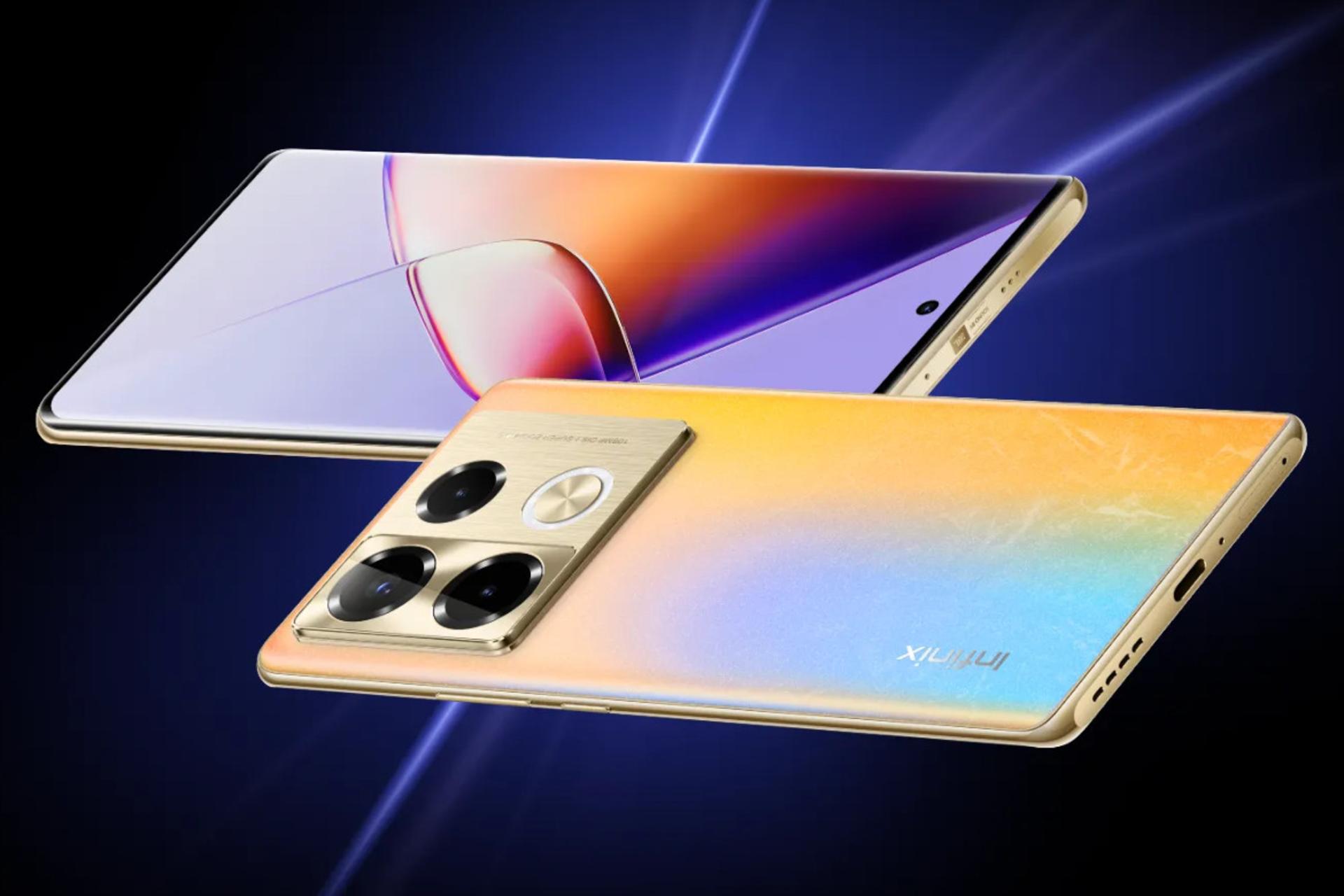 نمای کناری گوشی موبایل نوت 40 پرو اینفینیکس 4G چندرنگ / Infinix Note 40 Pro 4G