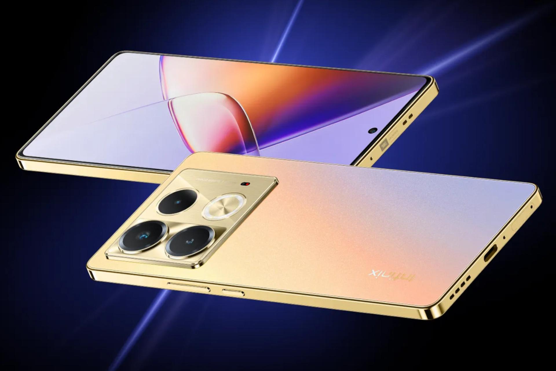 نمای کناری گوشی موبایل نوت 40 اینفینیکس طلایی / Infinix Note 40