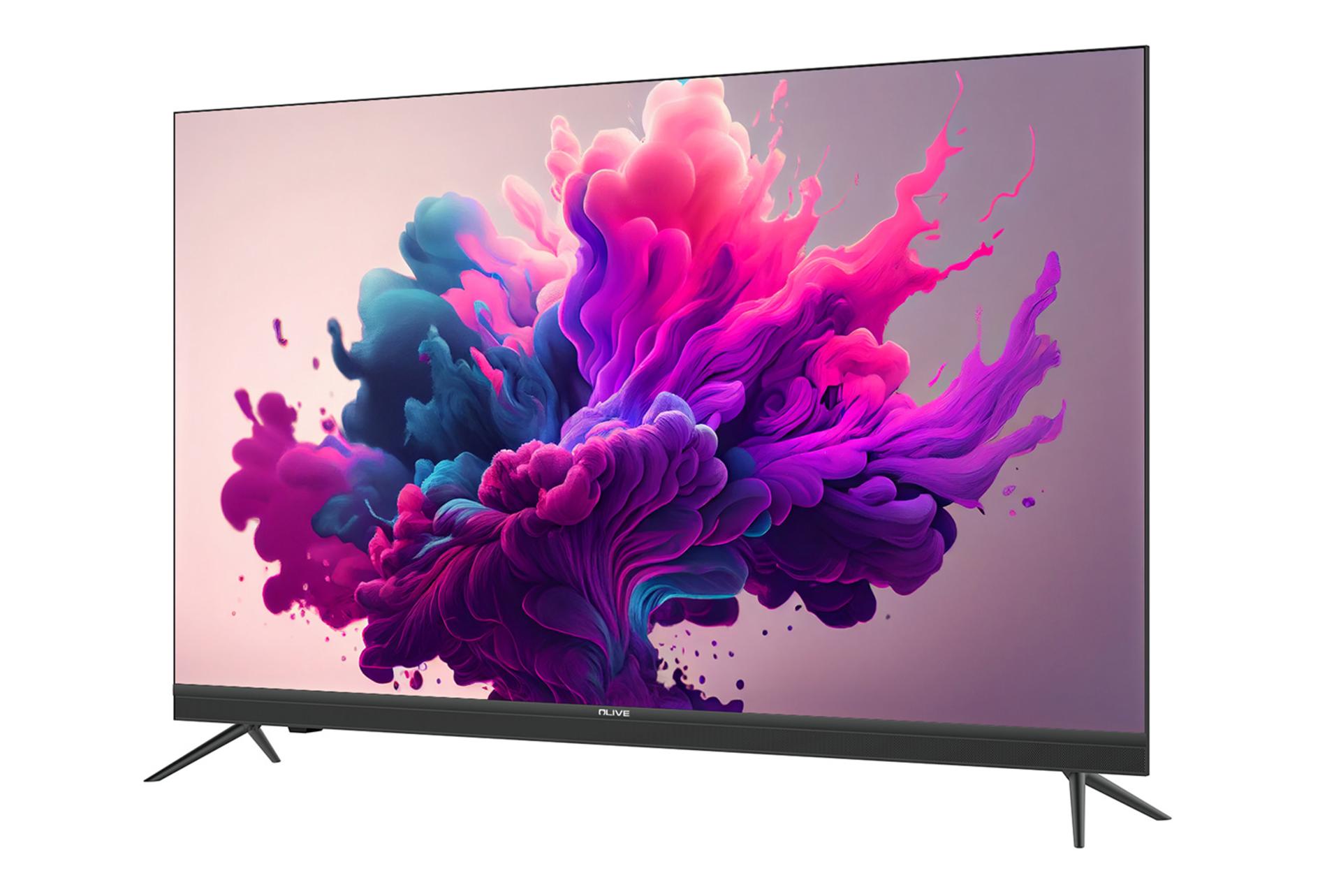 تلویزیون الیو Olive QE9745 نمای جلو و راست