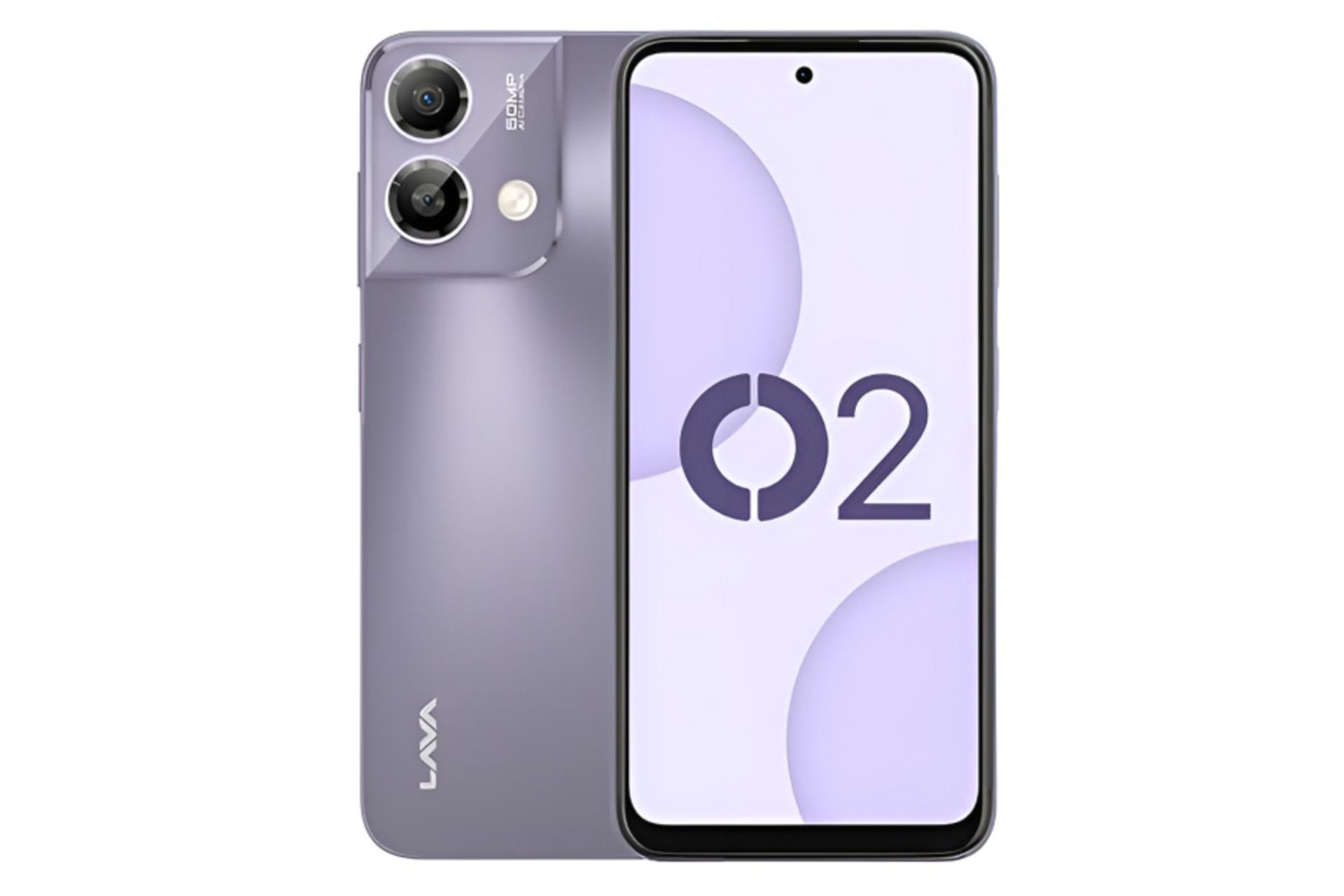 پنل جلو و پشت گوشی موبایل لاوا Lava O2 بنفش