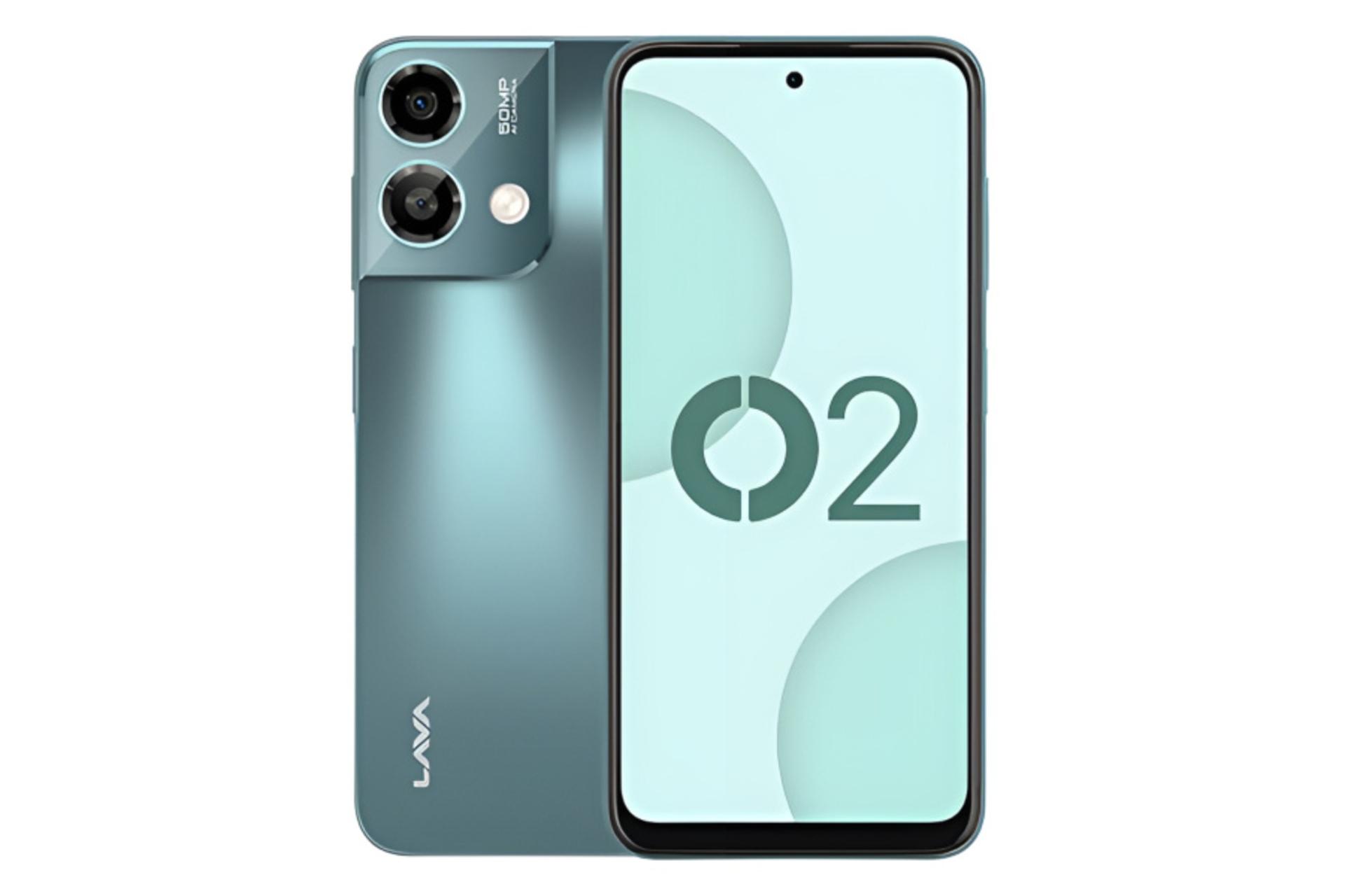 پنل جلو و پشت گوشی موبایل لاوا Lava O2 سبز