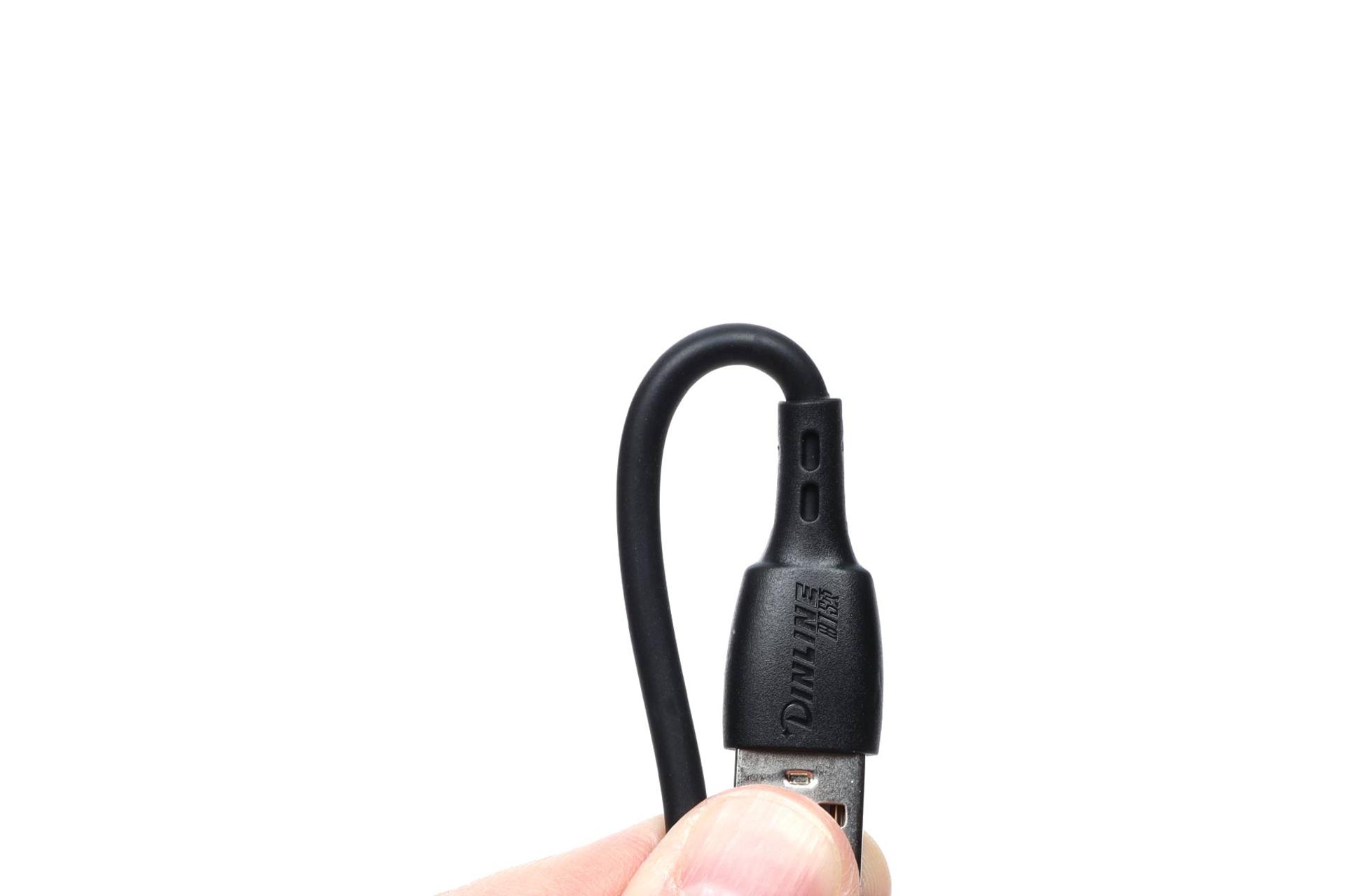 مقاومت کابل شارژ USB دینلاین Type-A به Micro-USB مدل DC-90M با طول 1 متر