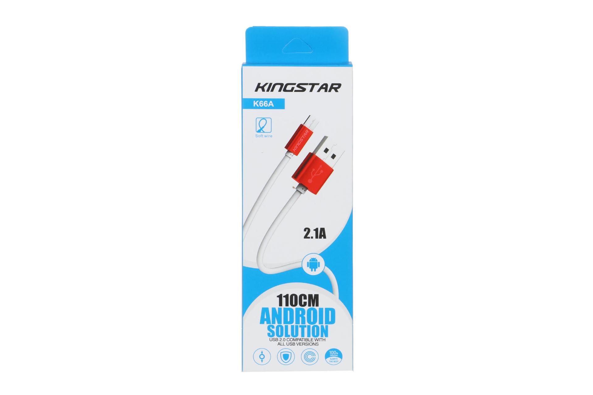 جعبه کابل شارژ USB کینگ استار Type-A به Micro-USB مدل K66A با طول 1.1 متر