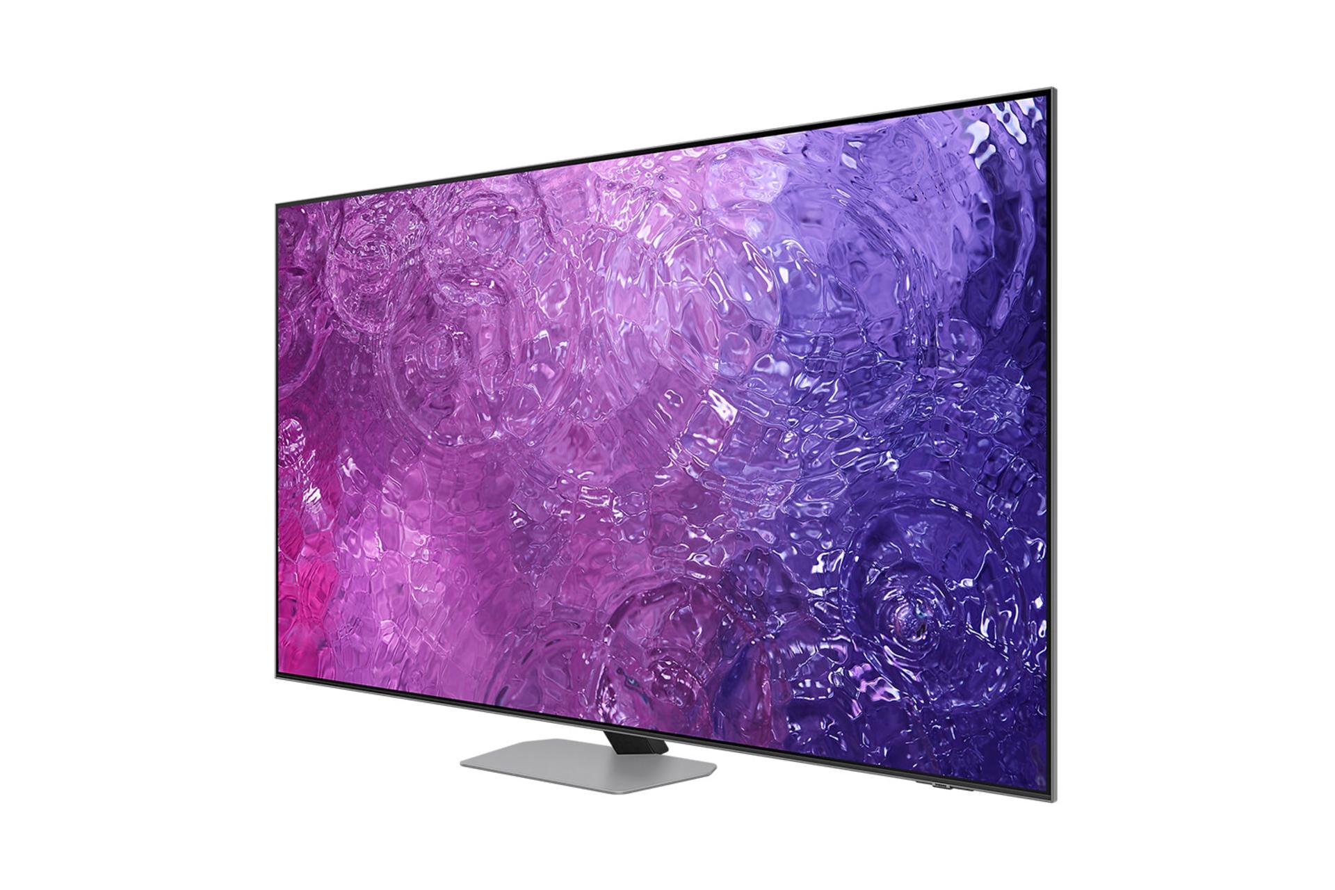 تلویزیون سامسونگ Samsung QN90C نمای جلو و راست