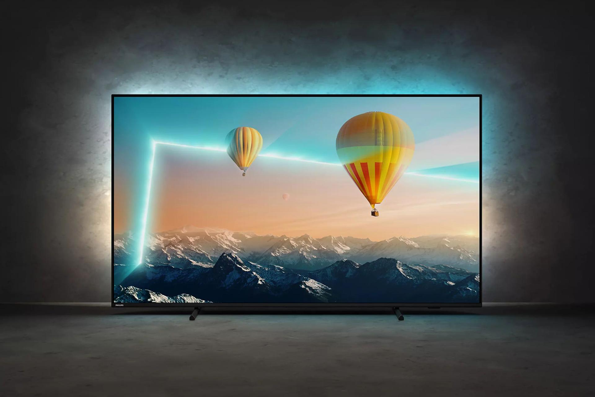 تلویزیون فیلیپس Philips PUS8007 نمای جلو نورپردازی Ambilight