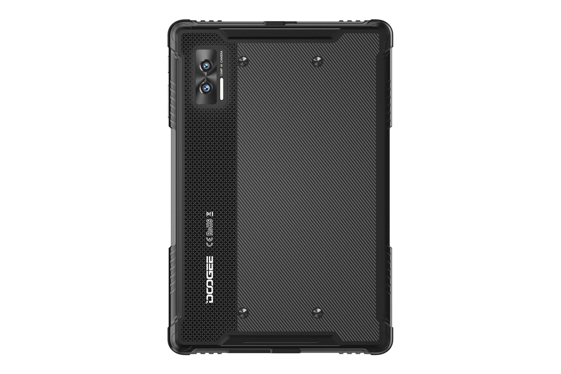 نمای پنل پشت تبلت R08 دوجی / Doogee R08 با نمایش لوگو و دوربین پنل پشت رنگ مشکی