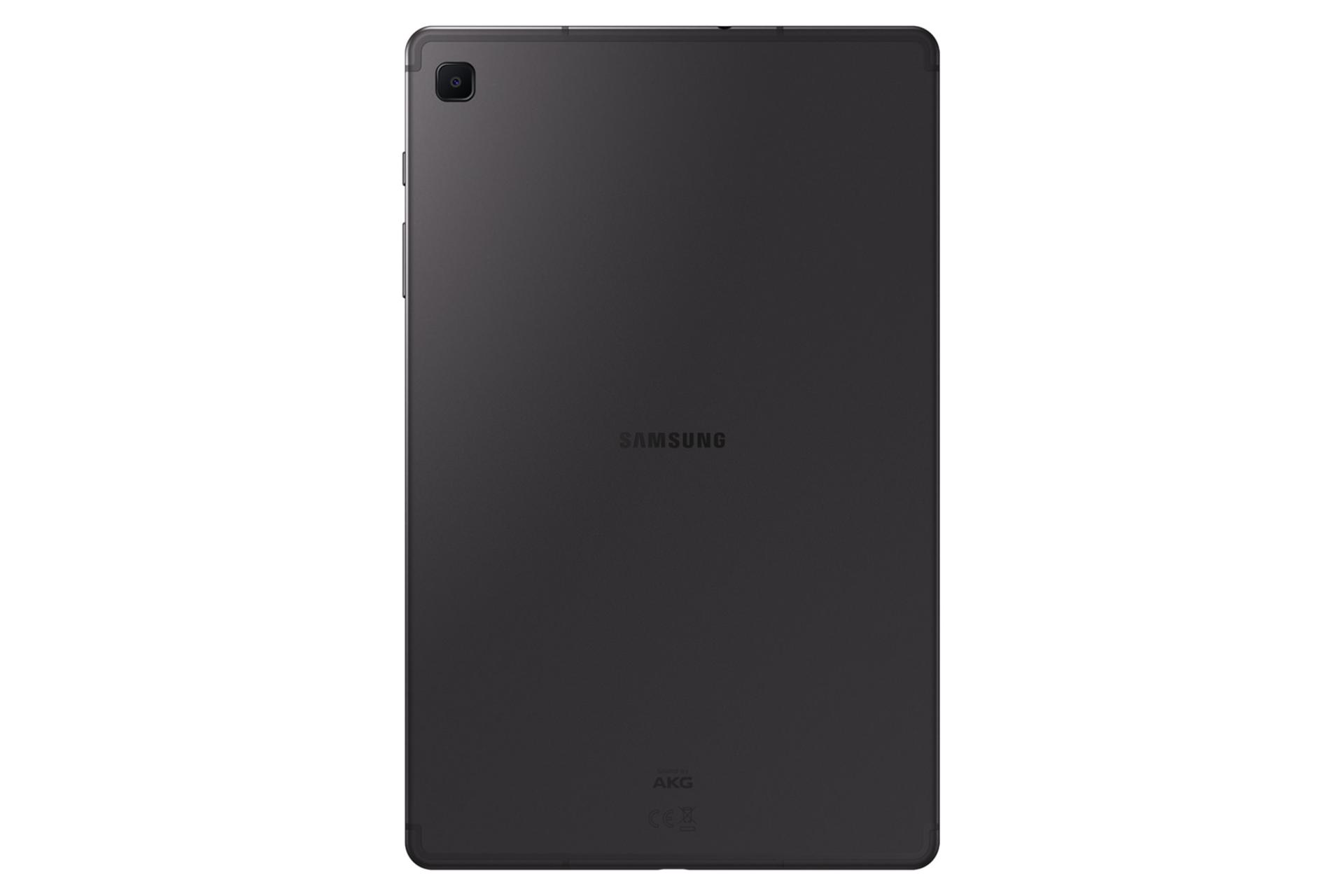 نمای پنل پشت تبلت گلکسی تب اس 6 لایت سامسونگ نسخه 2024 / Samsung Galaxy Tab S6 Lite 2024 با نمایش لوگو و دوربین پنل پشت رنگ خاکستری