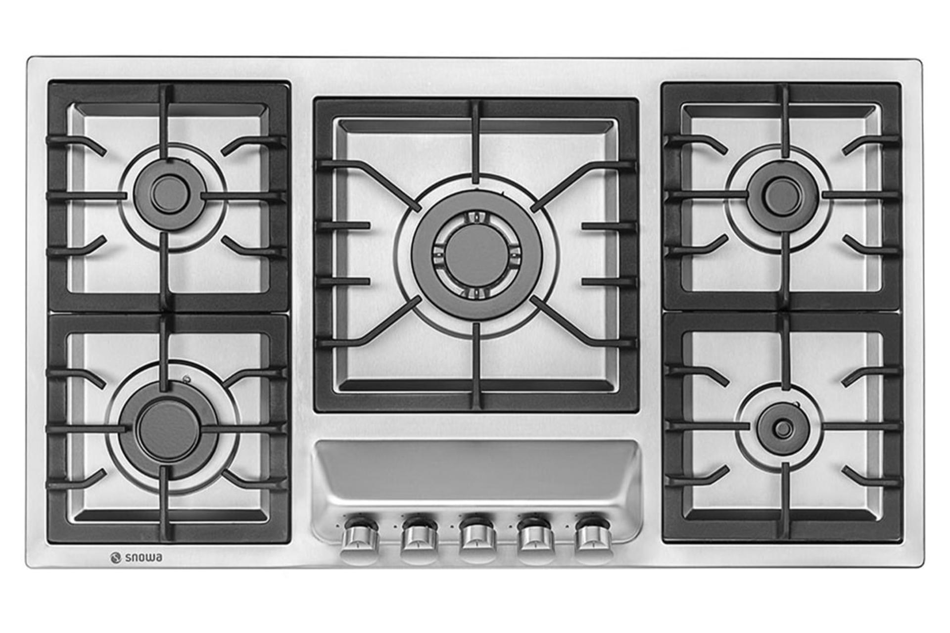 نمای بالای اجاق گاز صفحه‌ای اسنوا SGH5-6801S