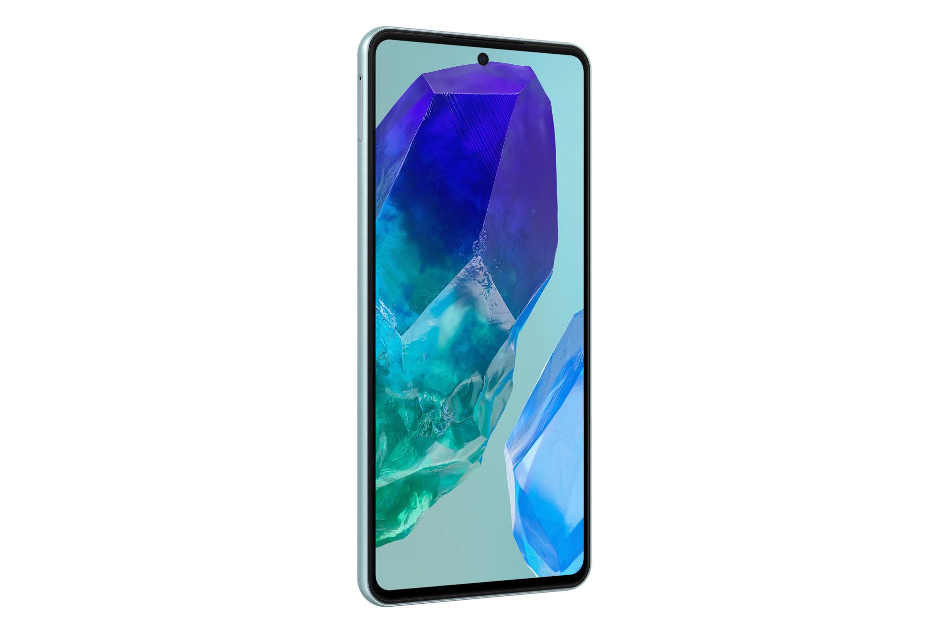سمت چپ پنل جلوی گوشی موبایل گلکسی M55 سامسونگ سبز روشن / Samsung Galaxy M55