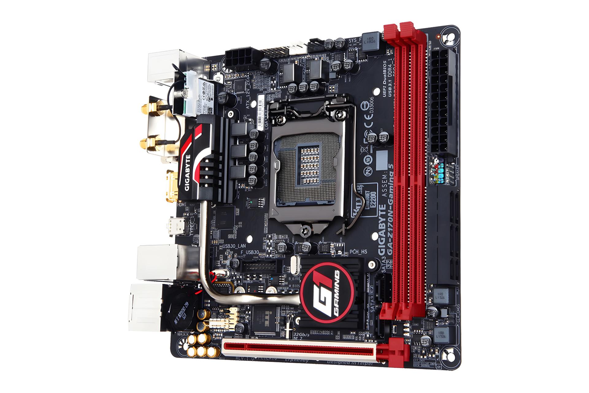 نمای کناری مادربرد گیگابایت GIGABYTE GA-Z170N-Gaming 5 (rev. 1.0)