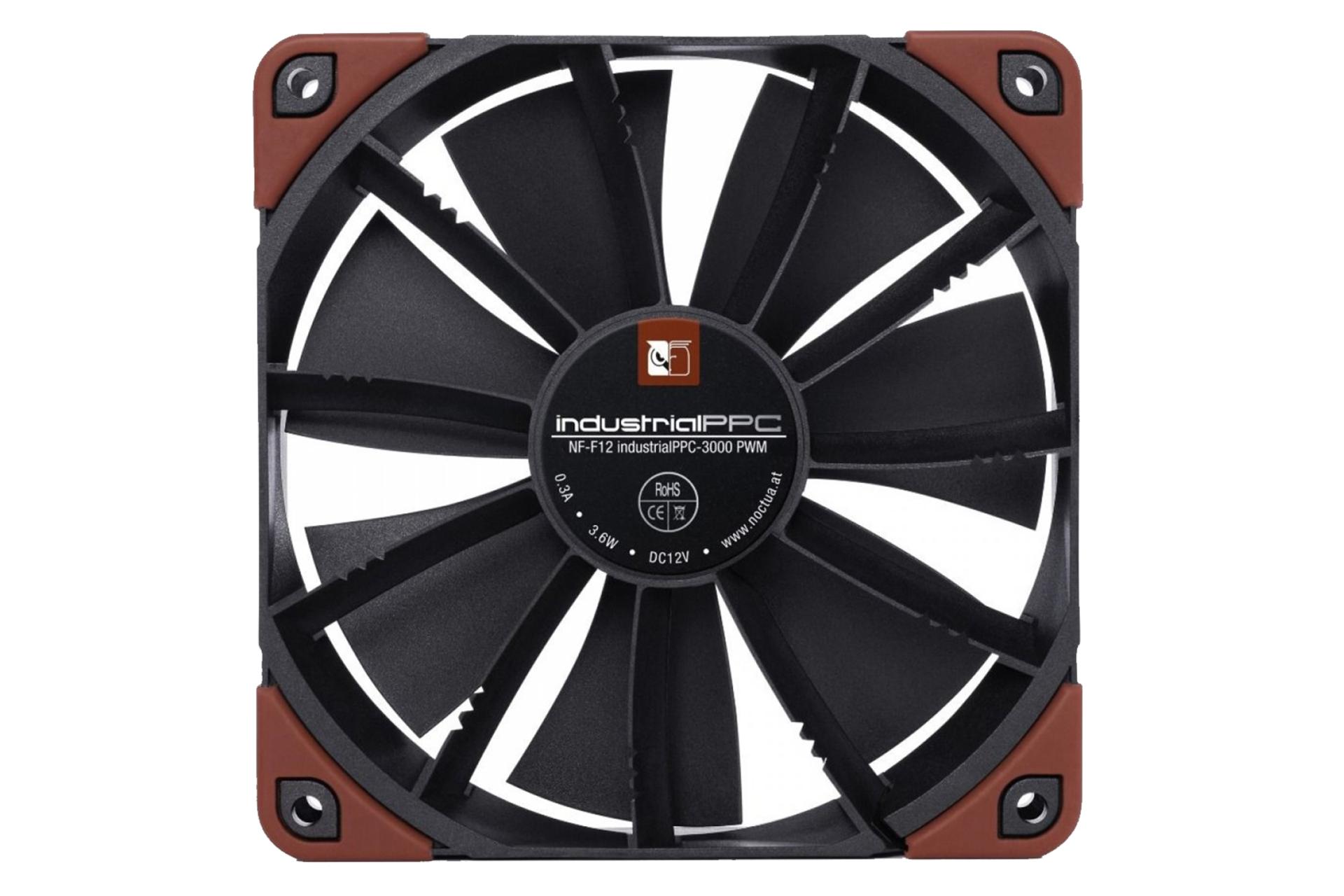 نمای پشت و بدنه فن کیس نوکتوا NF-F12 industrialPPC-3000 PWM