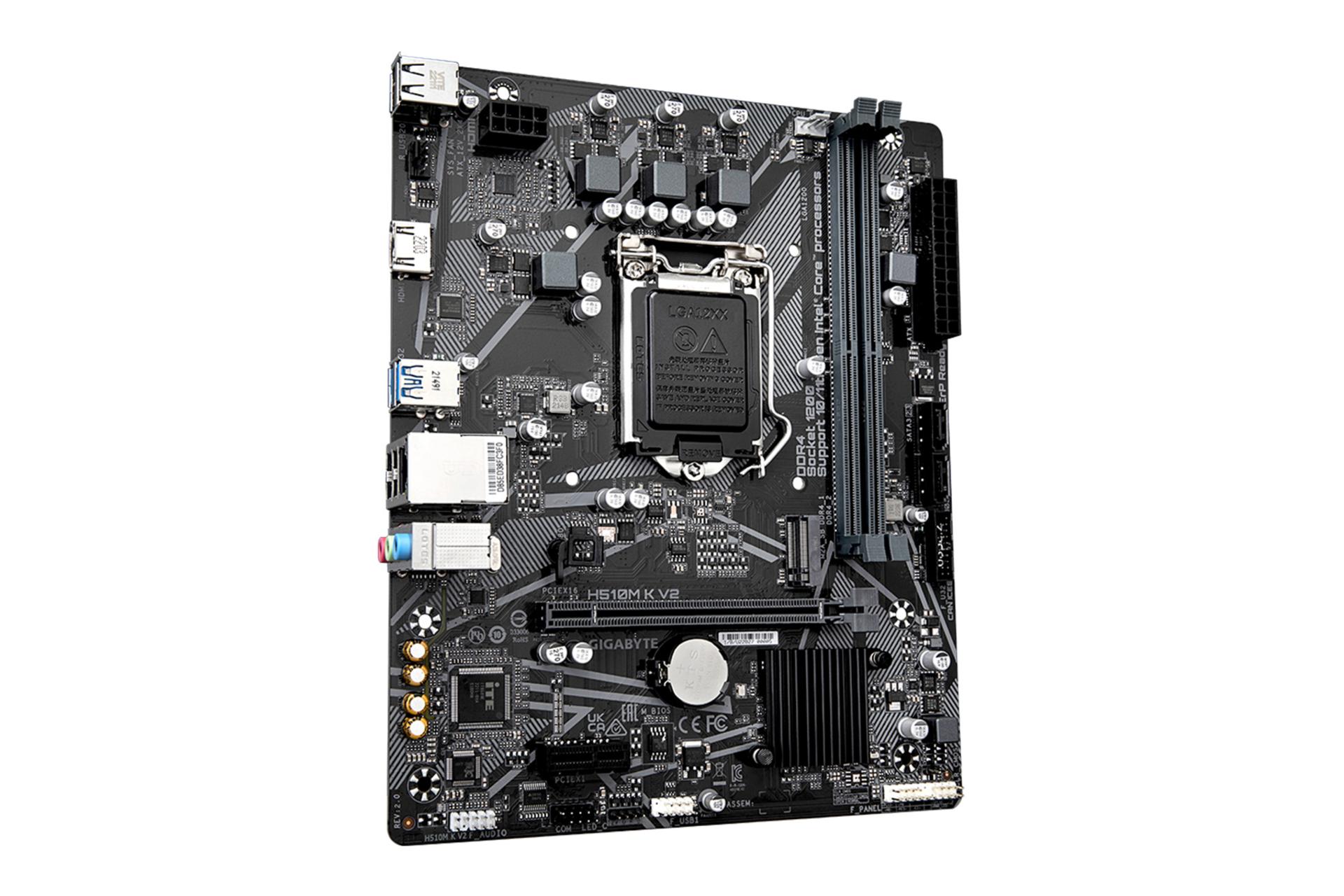 نمای کناری مادربرد گیگابایت GIGABYTE H510M K V2 (rev. 2.0)