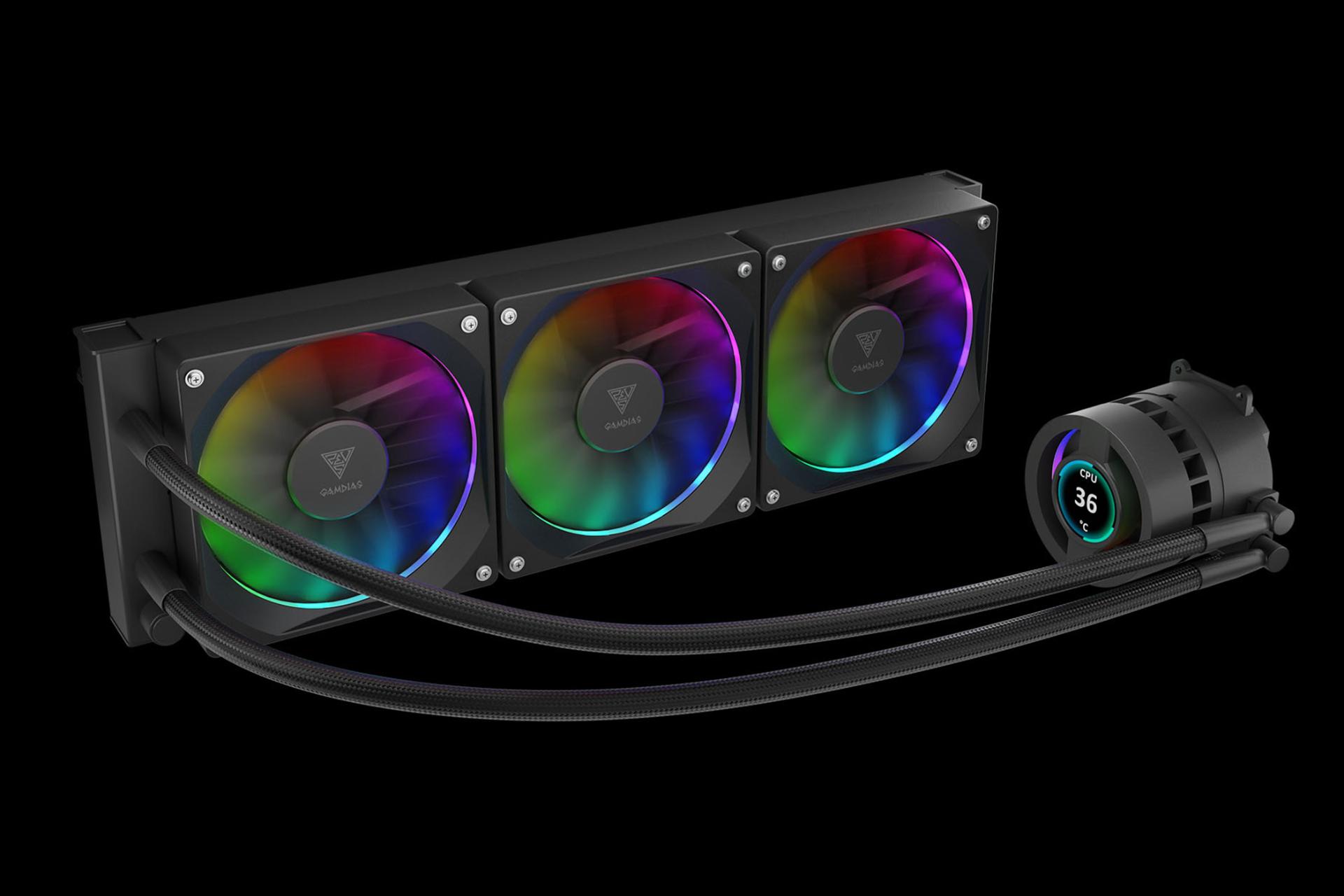 نمای کناری خنک کننده مایع گیم دیاس GAMDIAS CHIONE P3-360U