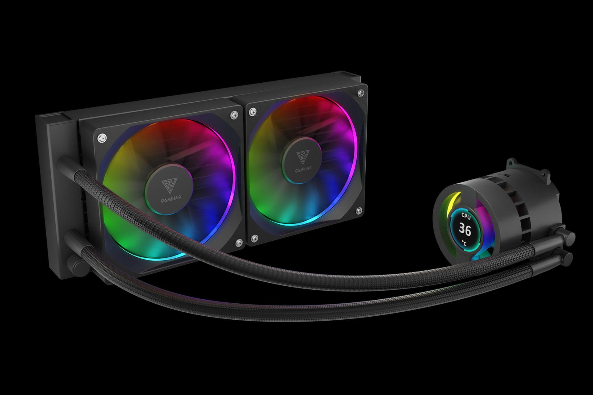 نمای کناری خنک کننده مایع گیم دیاس GAMDIAS CHIONE P3-240U