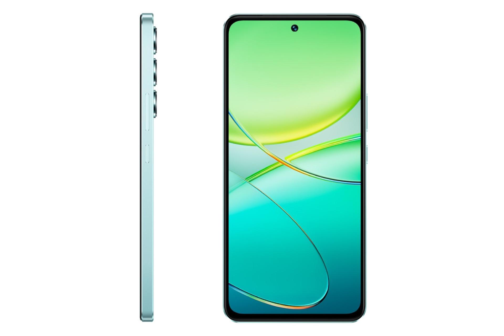 پنل جلو و لبه کناری گوشی V30 لایت ویوو 4G سبز روشن / vivo V30 Lite 4G