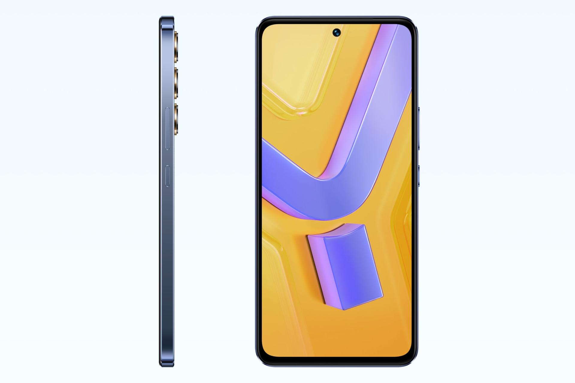 پنل جلو و لبه کناری گوشی موبایل Y100 ویوو نسخه اندونزی سرمه ای تیره / vivo Y100 IDN