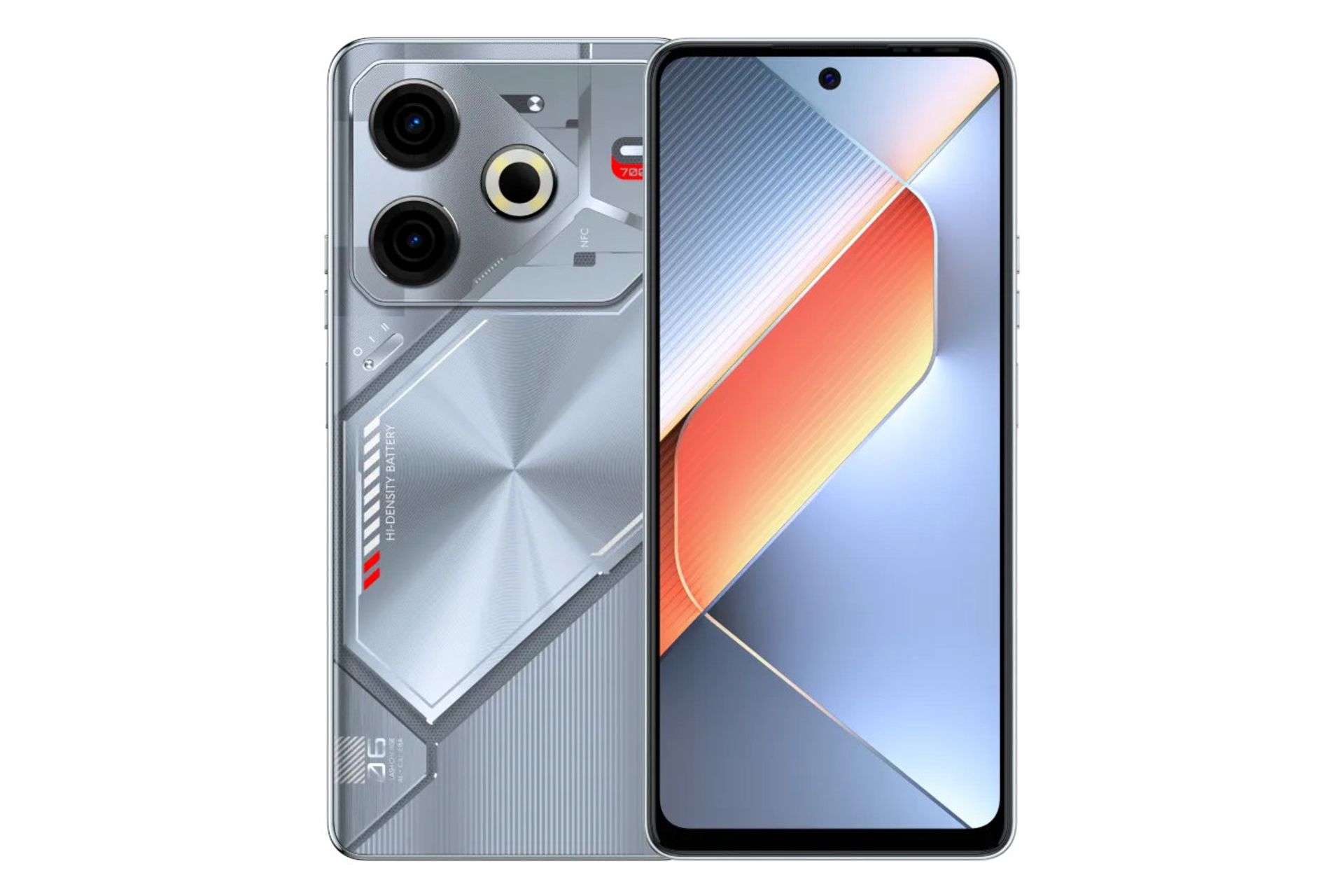 پنل جلو و پشت گوشی موبایل Pova 6 نئو تکنو نقره ای / Tecno Pova 6 Neo