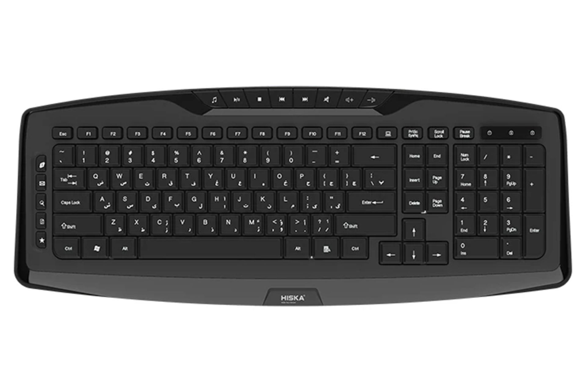 نمای بالا و دکمه های کنترل کیبورد هیسکا HX-KE240W