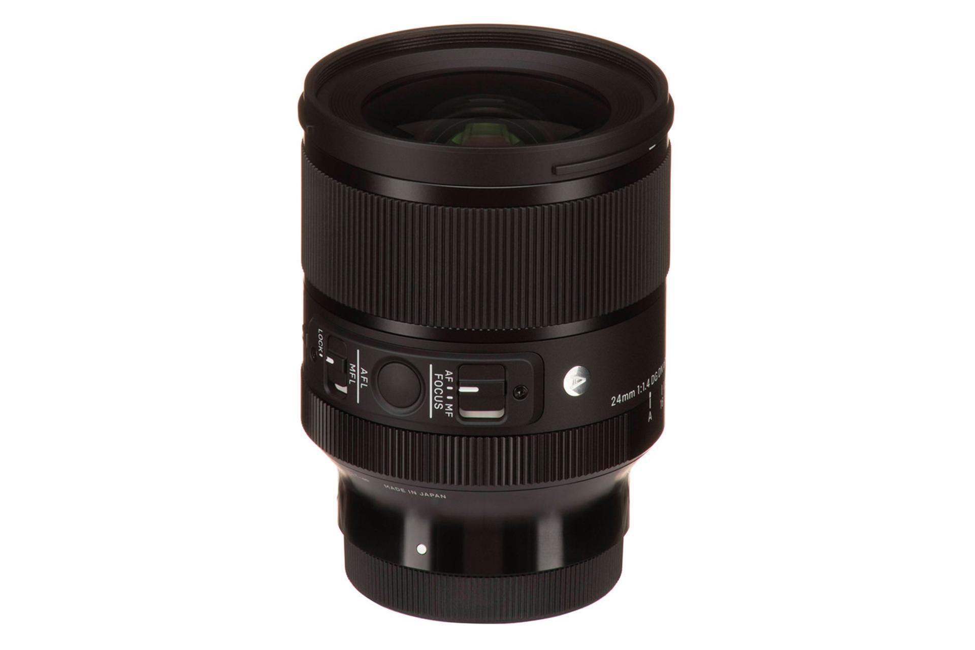 لنز سیگما Sigma 24mm F1.4 DG DN Art نمای جلو و جانبی