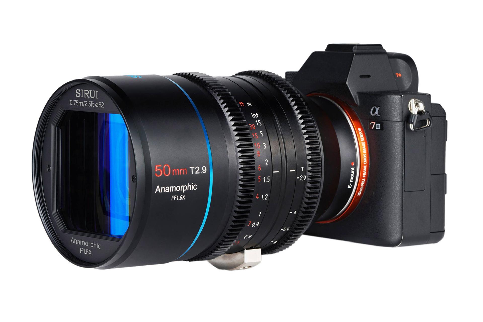 لنز سی روی SIRUI E Mount Venus 50mm T2.9 Anamorphic 1.6X روی دوربین