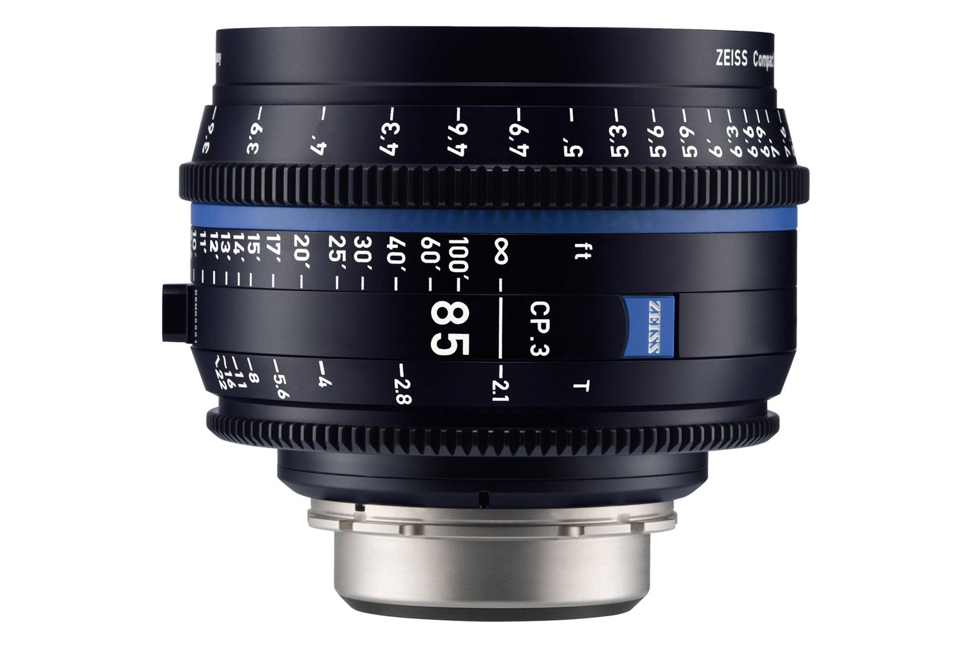 لنز زایس Zeiss 85mm T2.1 CP.3 نمای جانبی ایستاده