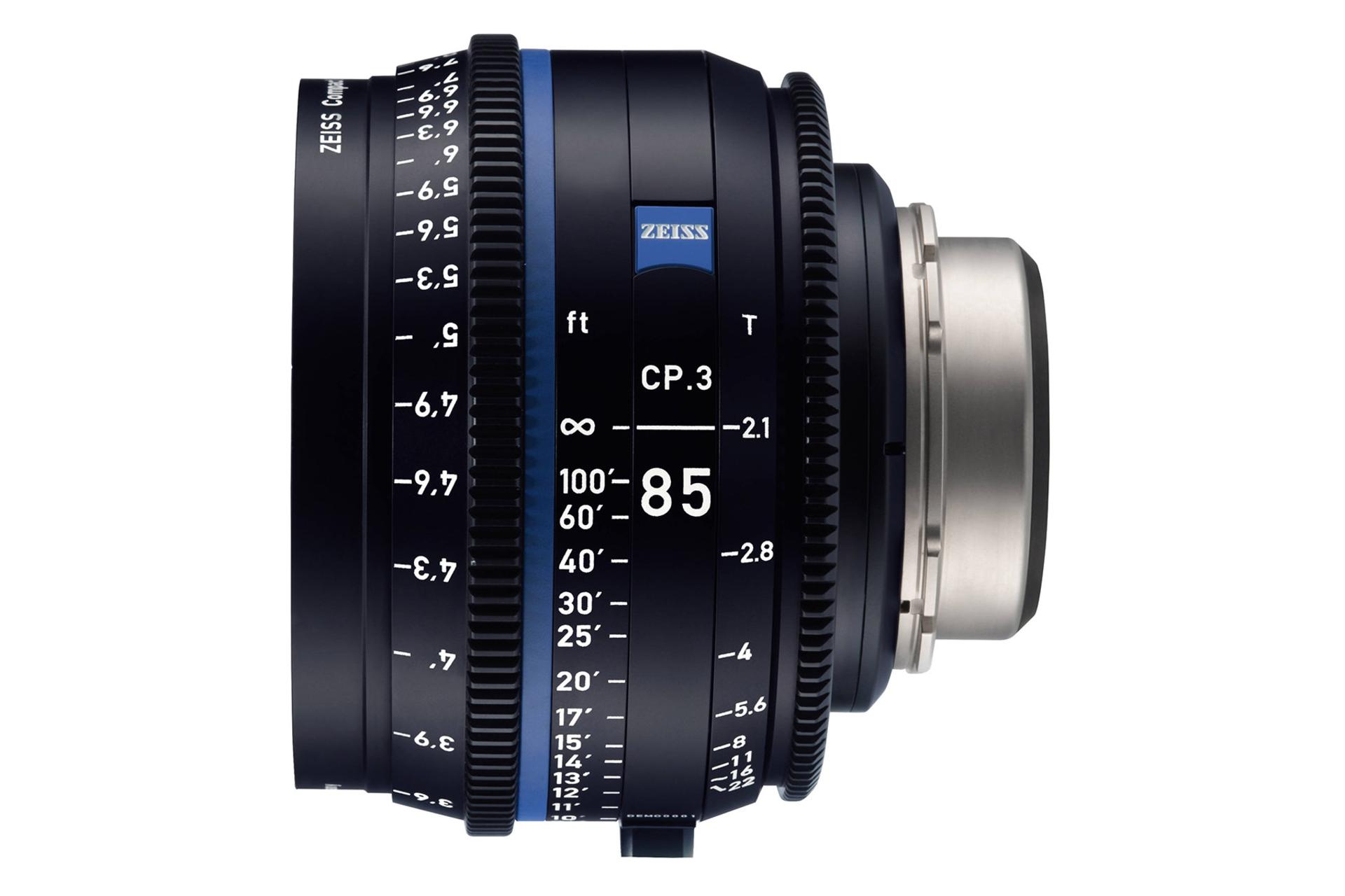 لنز زایس Zeiss 85mm T2.1 CP.3 نمای جانبی