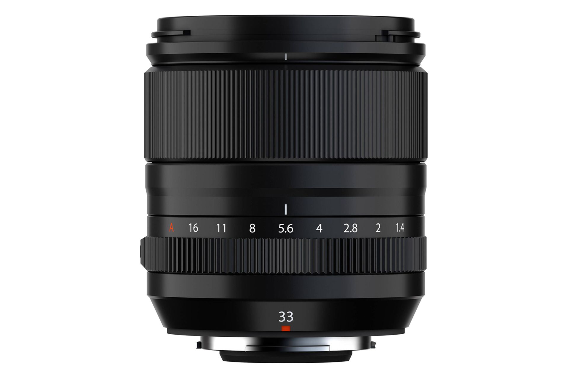 لنز فوجی فیلم Fujifilm XF 33mm F1.4 R LM WR نمای جانبی ایستاده