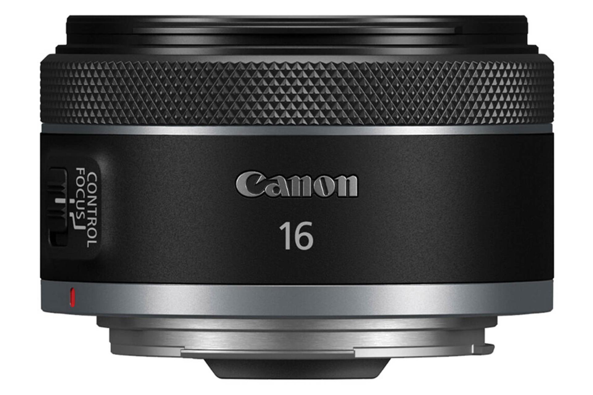 لنز کانن Canon RF 16mm F2.8 STM نمای جانبی ایستاده