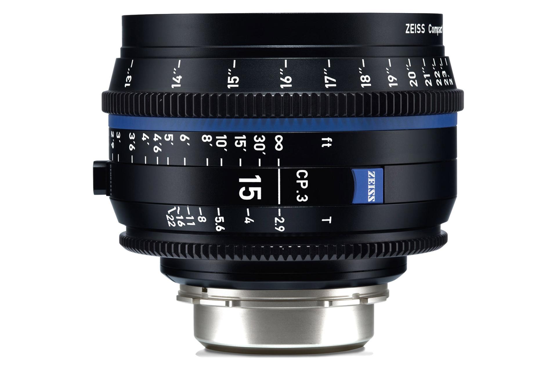 لنز زایس Zeiss 15mm T2.1 CP.3 نمای جانبی ایستاده