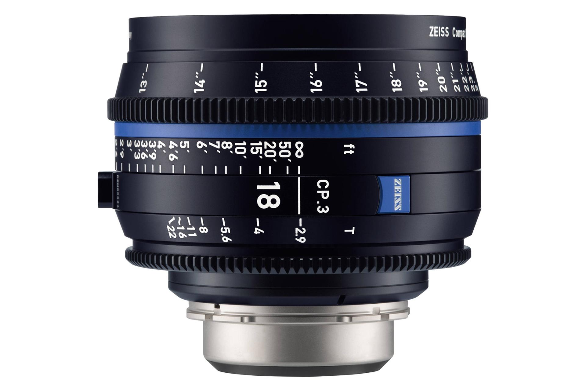 لنز زایس Zeiss 18mm T2.1 CP.3 نمای جانبی ایستاده
