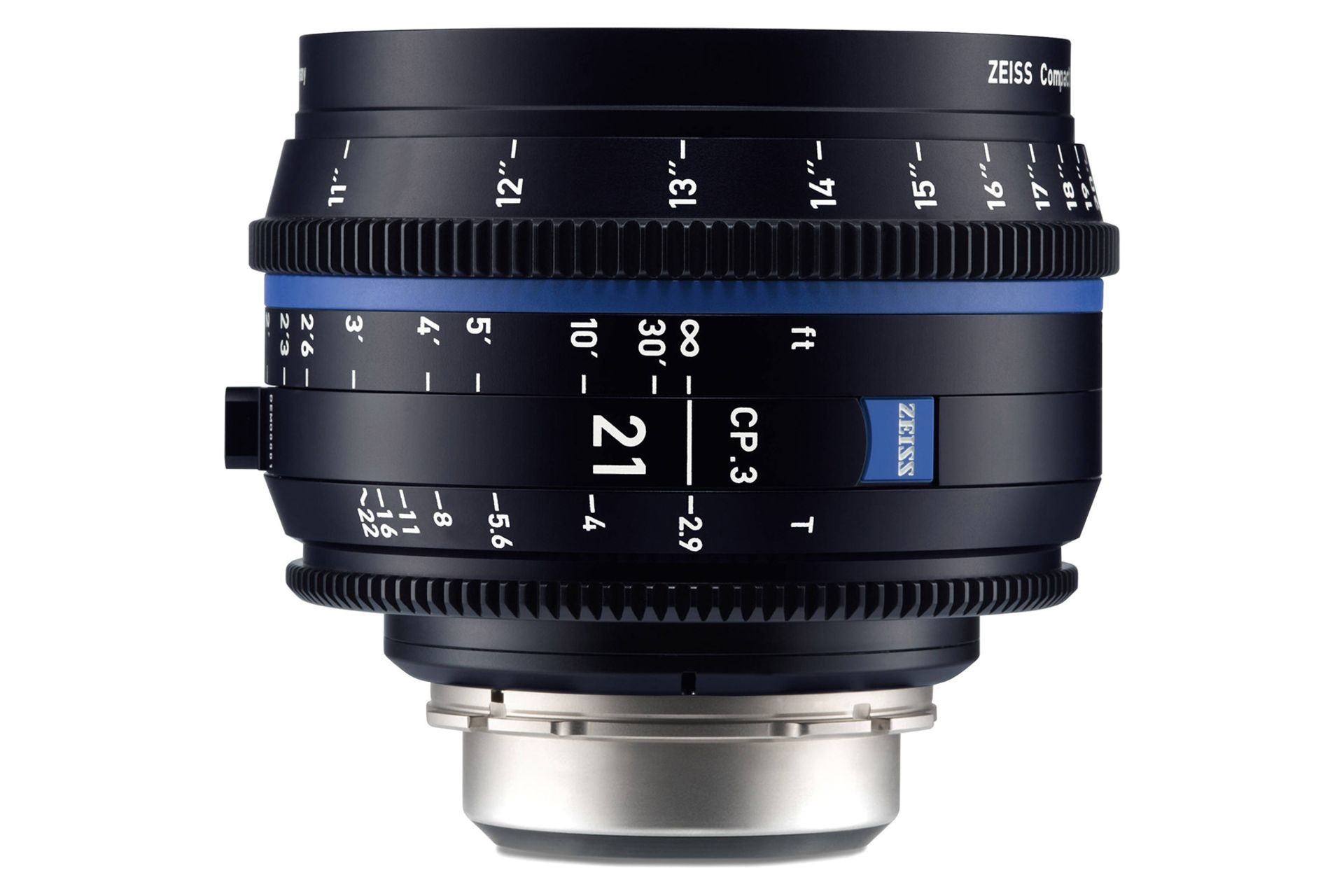 لنز زایس Zeiss 21mm T2.1 CP.3 نمای جانبی ایستاده