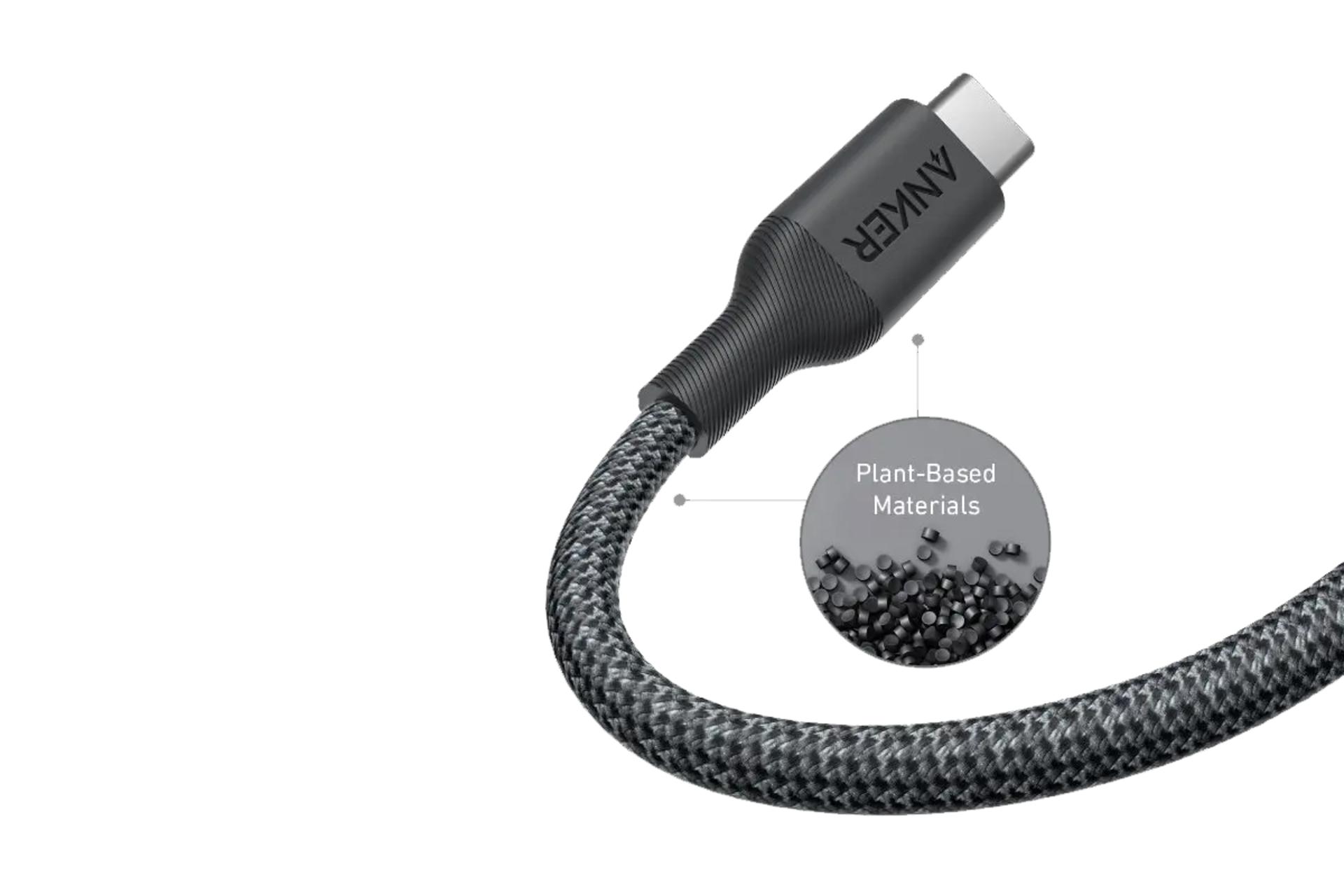 دوام کابل شارژ USB انکر Type-C به Type-C مدل 544 A80F5 با طول 0.9 متر