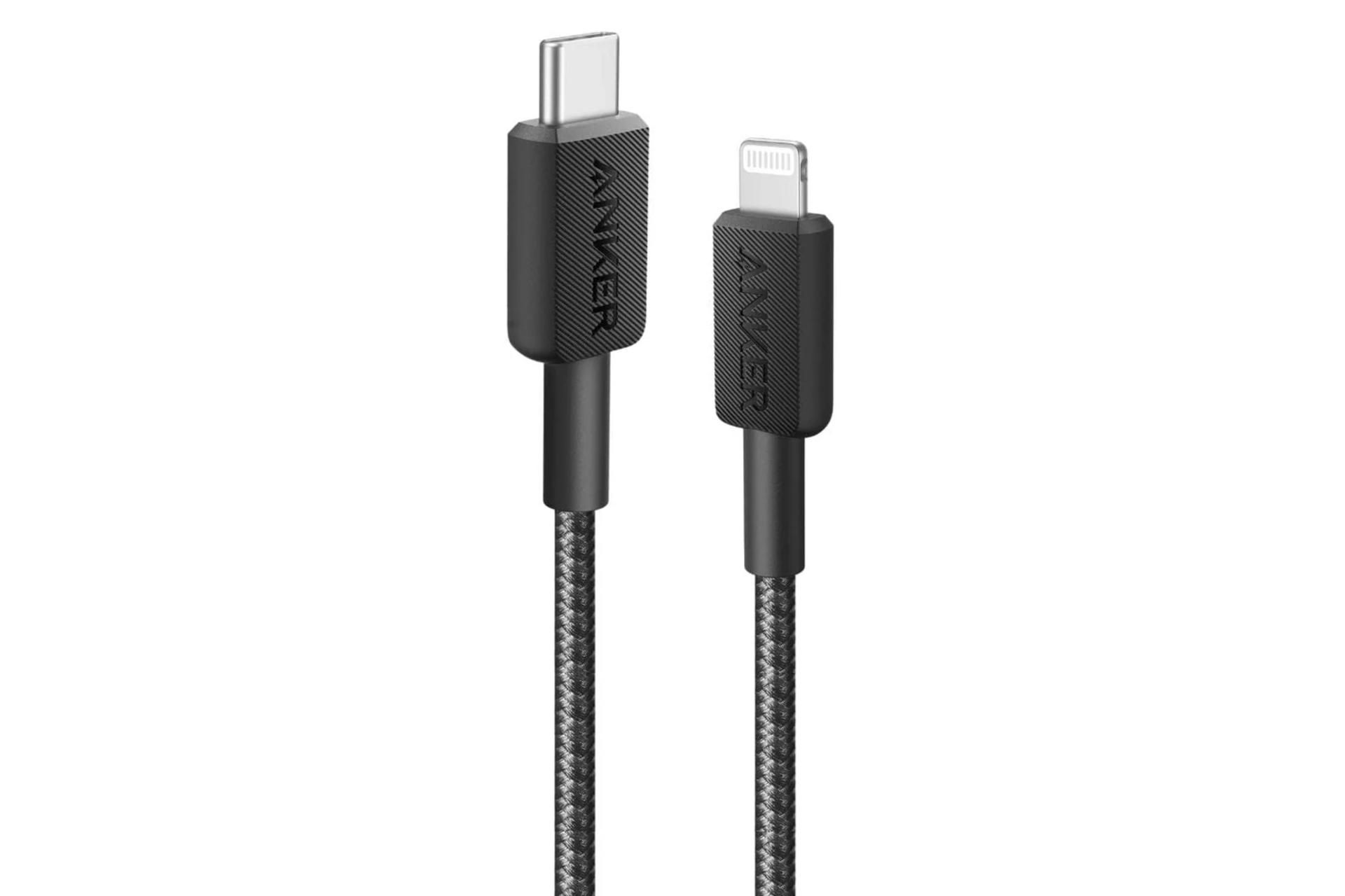 کابل شارژ USB انکر Type-C به Lightning مدل A81B6 322 با طول 1.8 متر رنگ مشکی