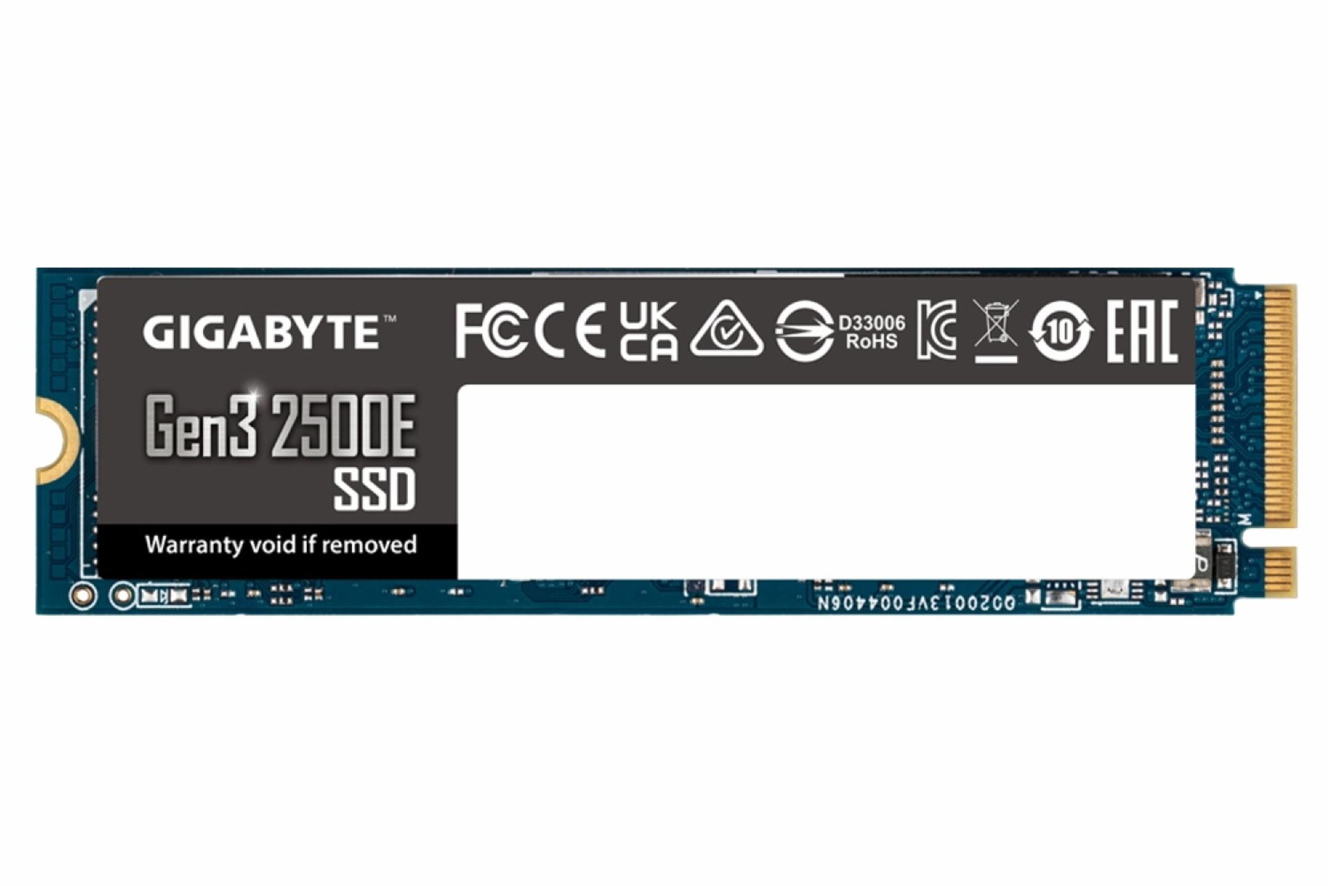 ابعاد و اندازه اس اس دی گیگابایت Gen3 2500E NVMe M.2 ظرفیت 2 ترابایت