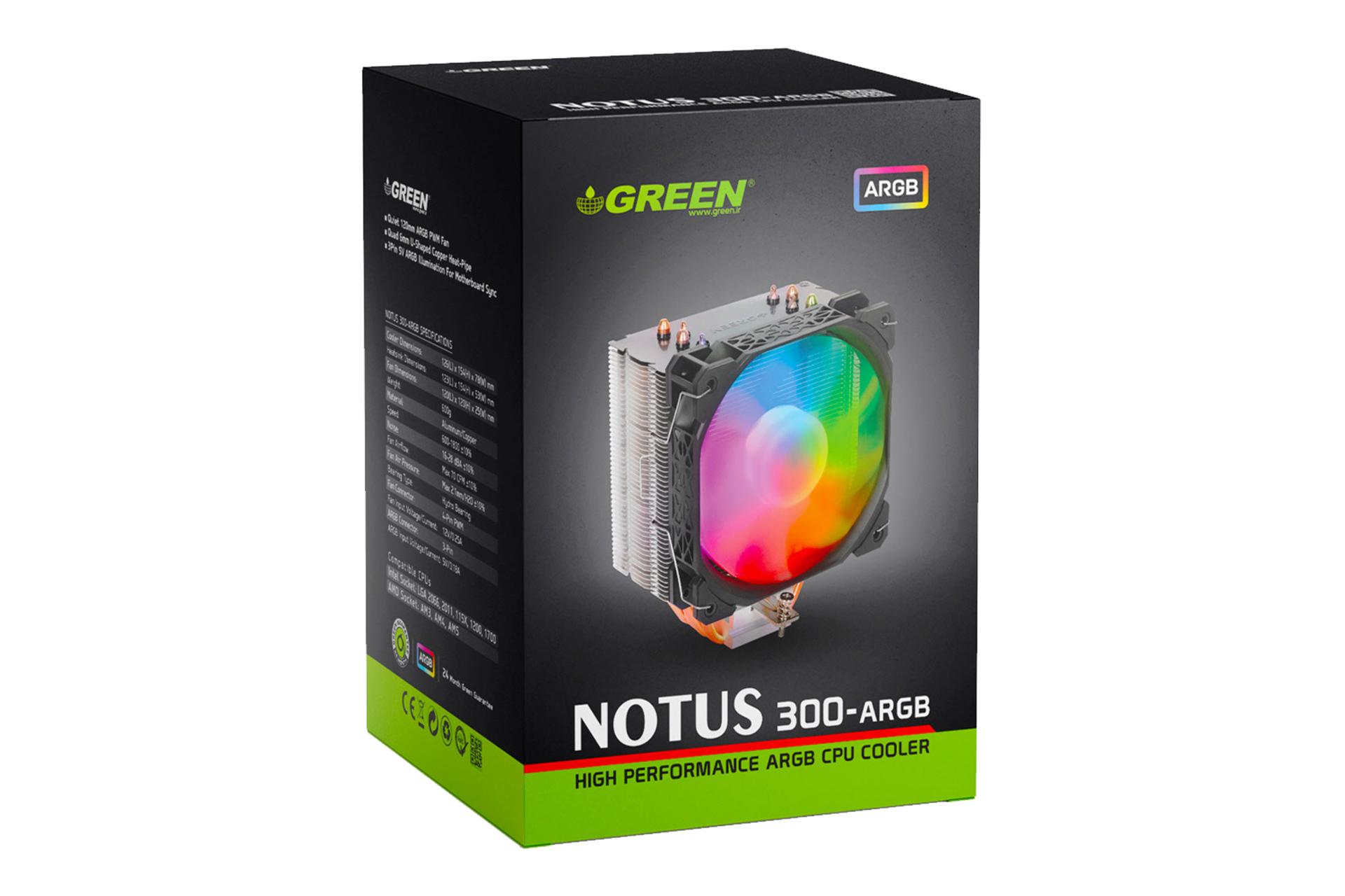 جعبه خنک کننده پردازنده گرین NOTUS 300-ARGB