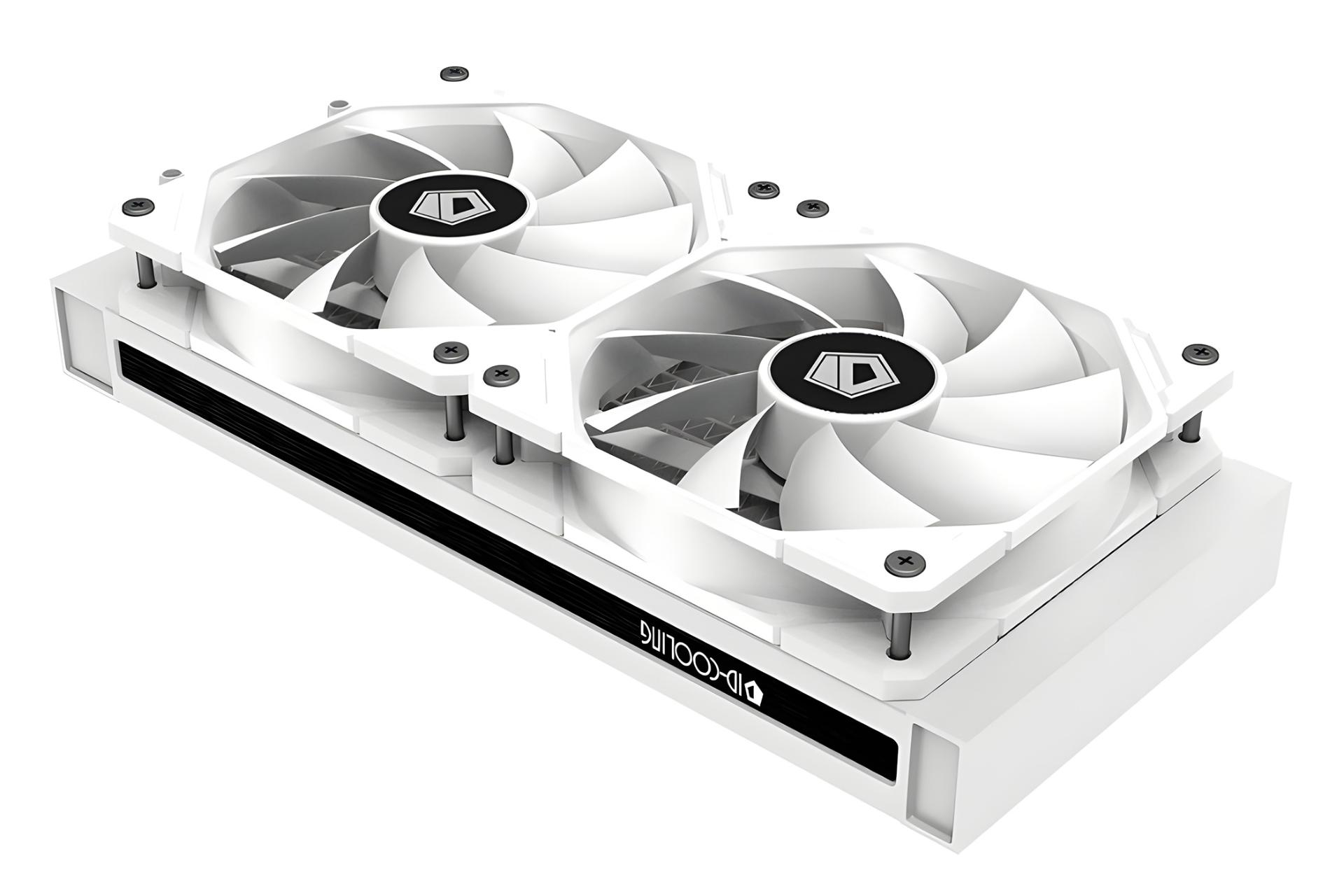 نمای کناری خنک کننده مایع آی دی کولینگ ID-COOLING ZOOMFLOW 240XT SNOW در حالت خاموش