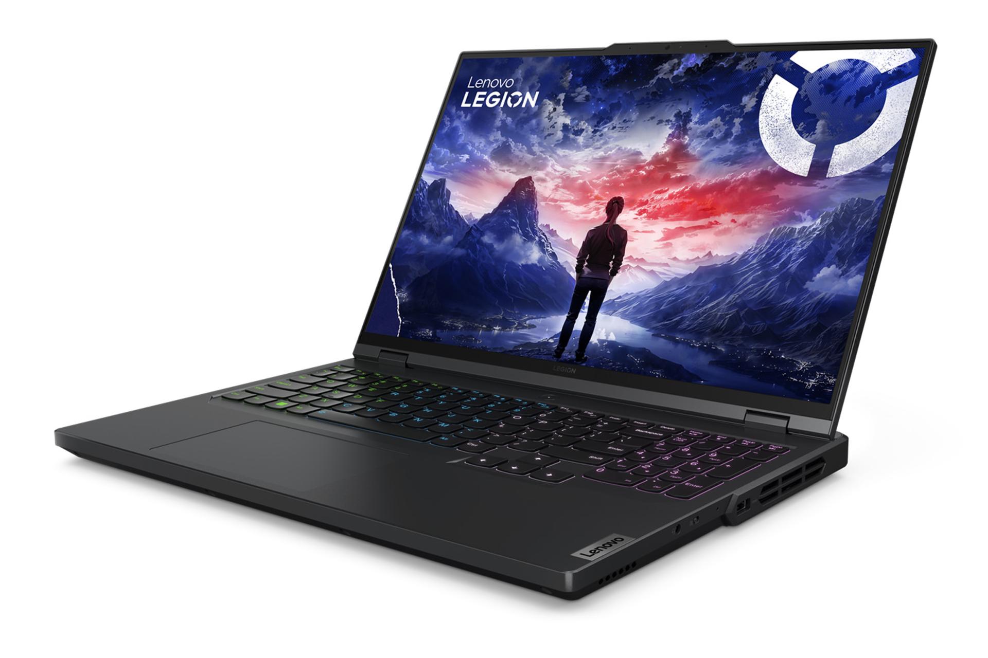 لپ تاپ لنوو Lenovo Legion Pro 5 16IRX9 نمای راست صفحه نمایش و درگاه ها